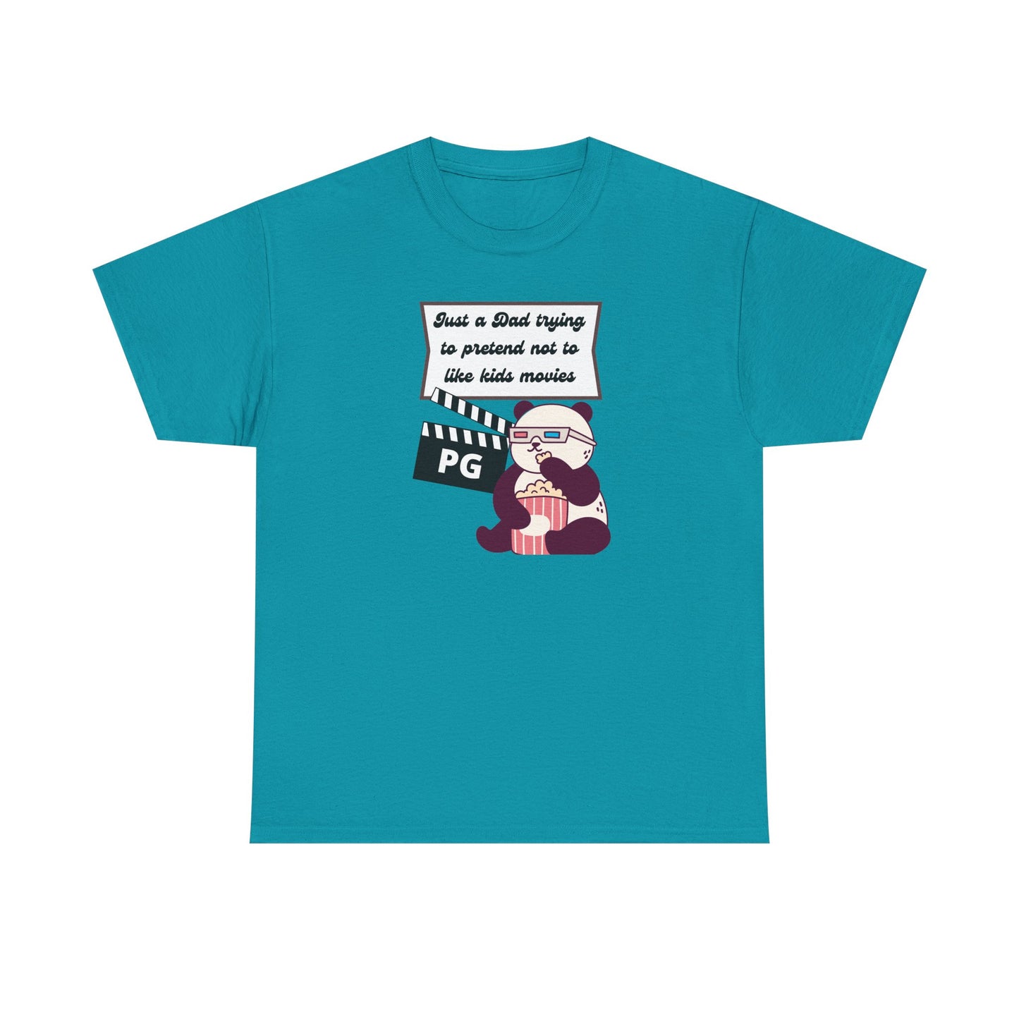 Funny Dad Tee - "Just a Dad Trying to Pretend Not to Like Kids Movies" Unisex Heavy Cotton Shirt