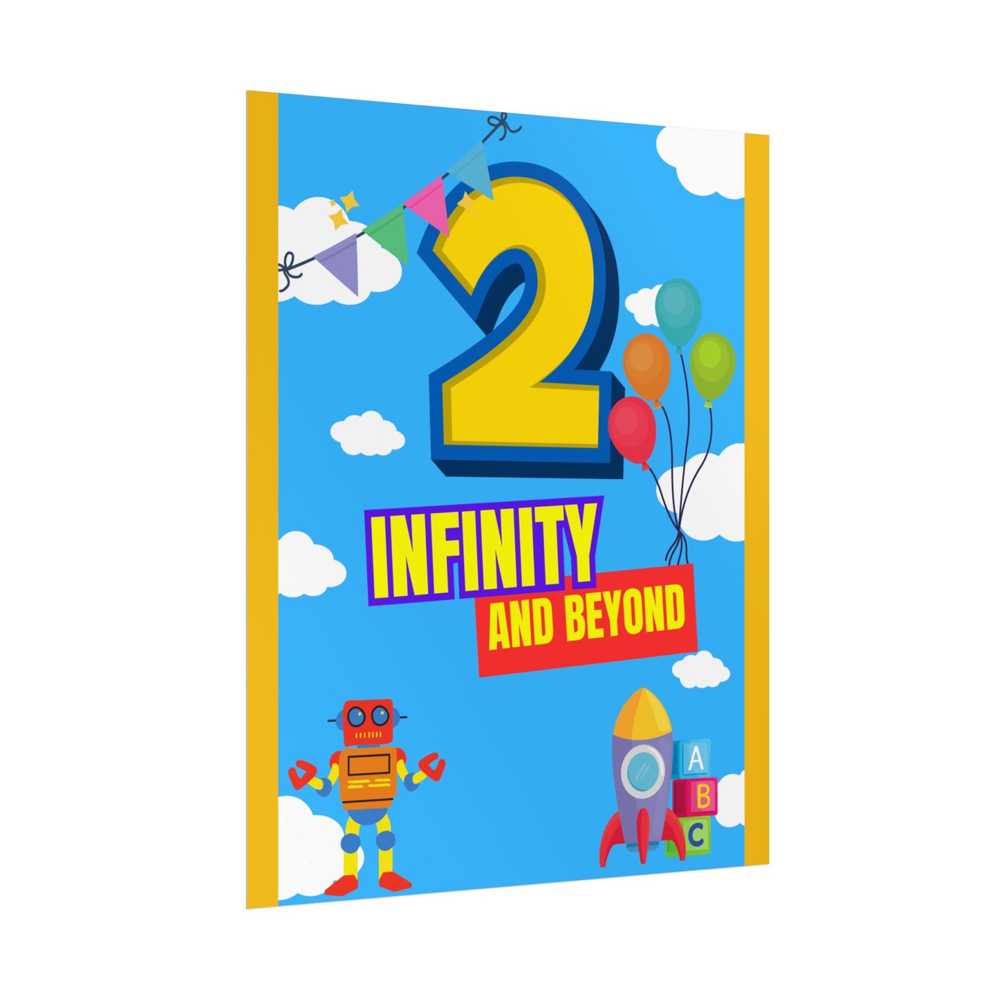 2nd Birthday Poster- 'to Infinity and Beyond' kids party theme decor