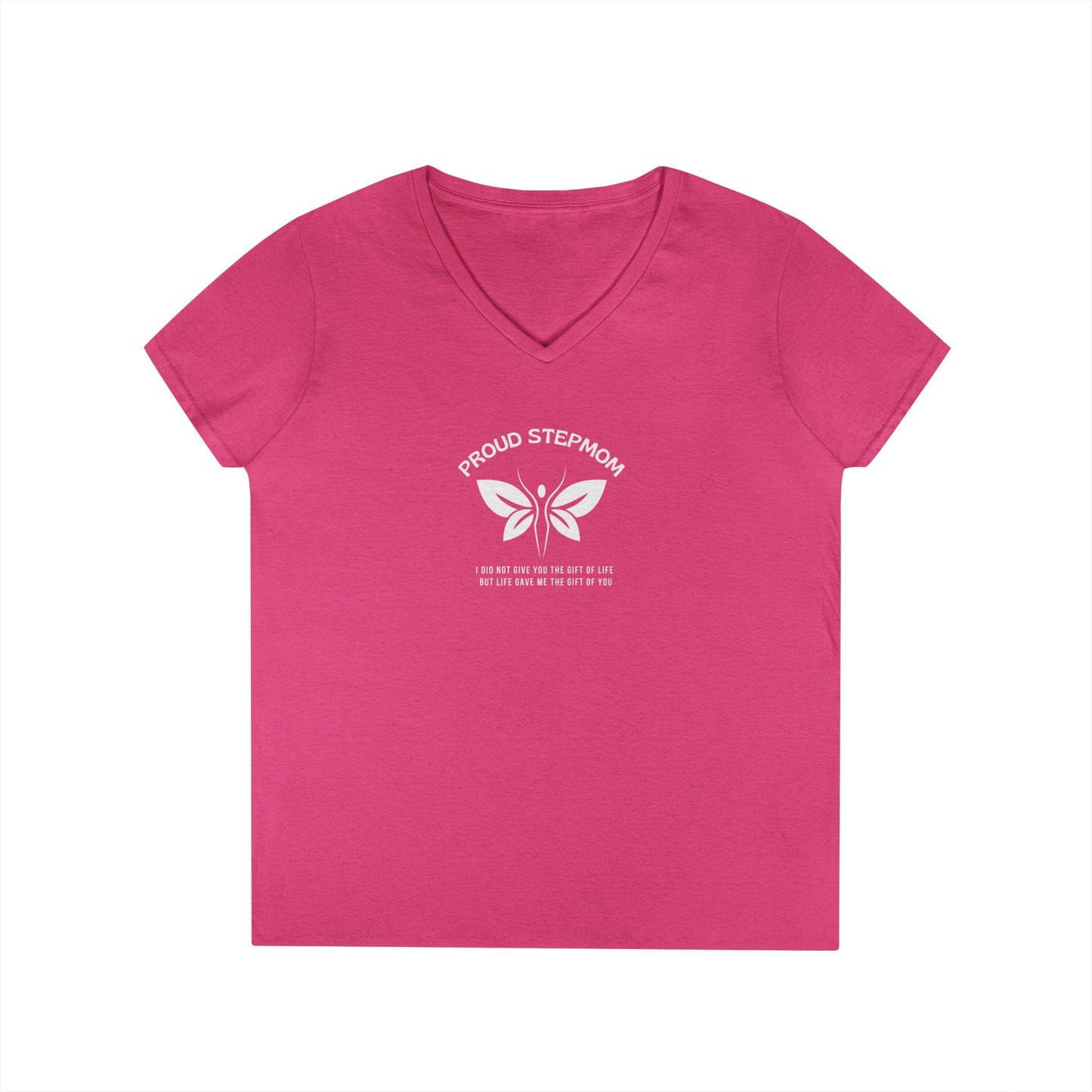 "Proud Stepmom"- V-Neck T-Shirt - Cute Gift for Stepmoms