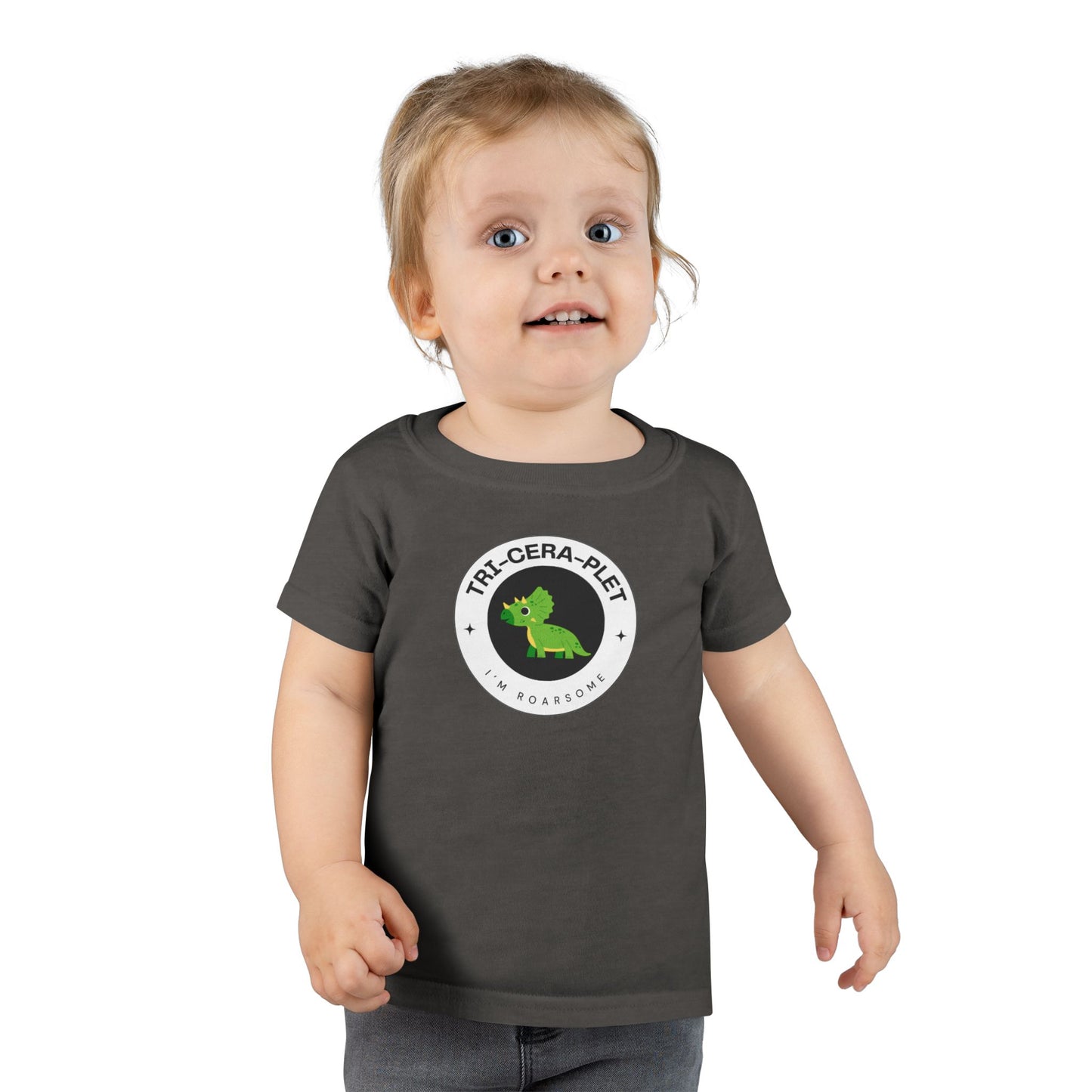 Tri-cera-plet: I'm Roarsome! Triplet Toddler Dinosaur T-shirt – (Ages 2-6 Years)