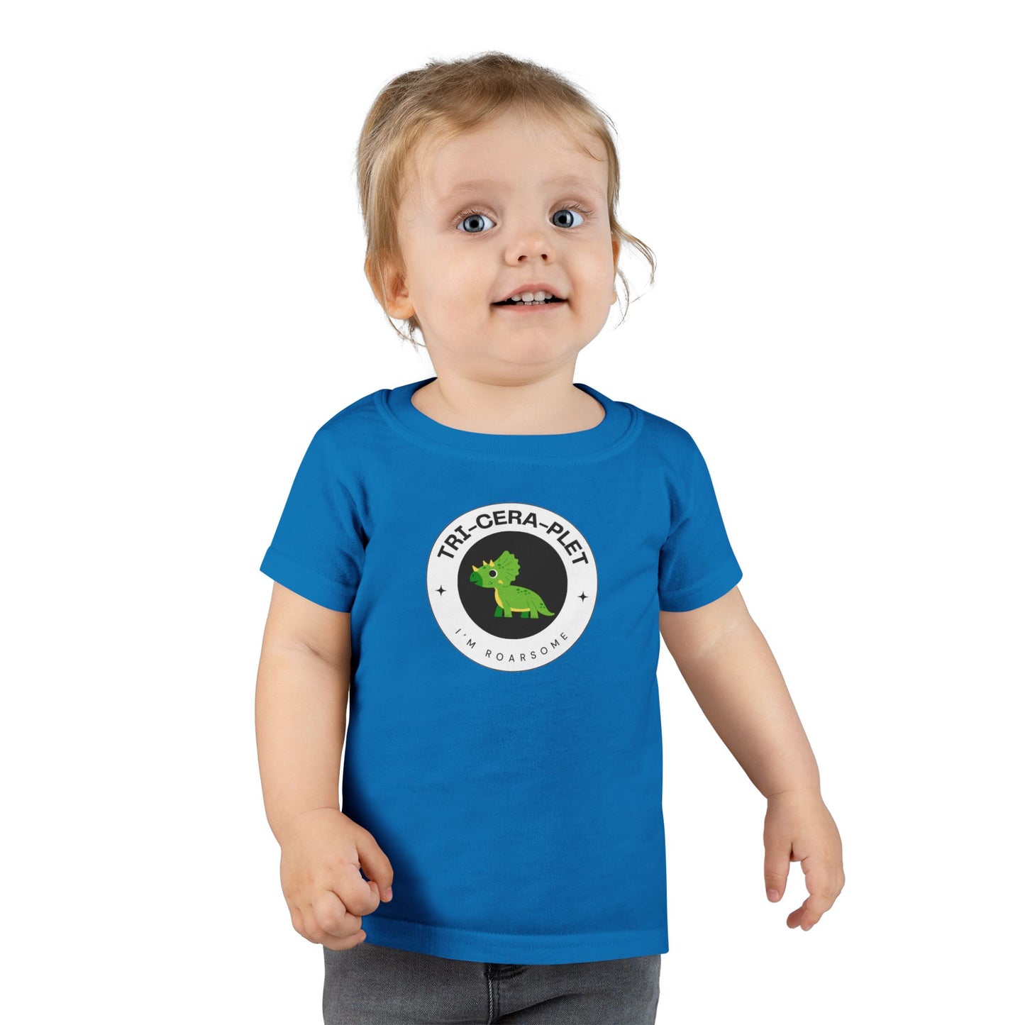 Tri-cera-plet: I'm Roarsome! Triplet Toddler Dinosaur T-shirt – (Ages 2-6 Years)