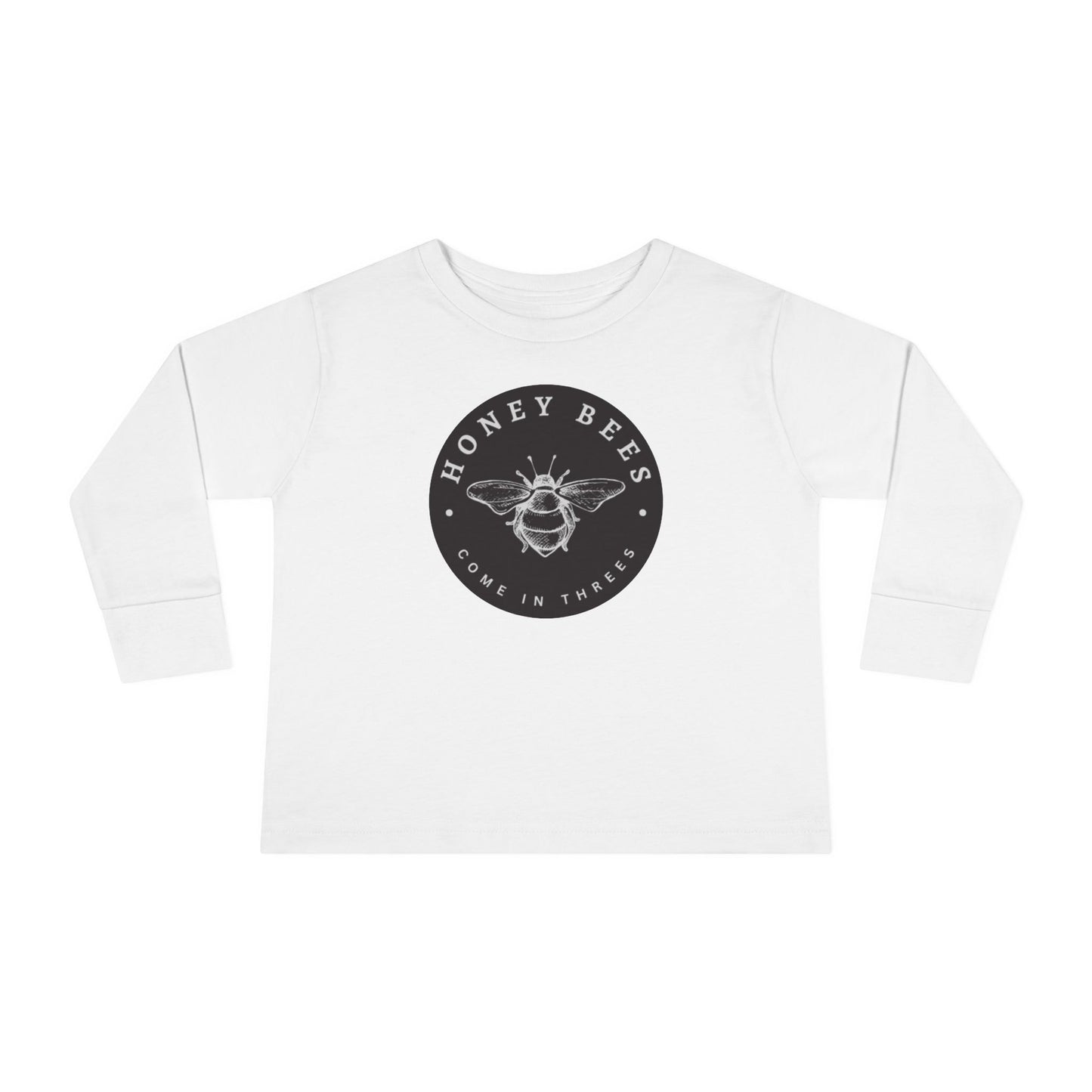 Honey Bees Come in Threes -2 -6 Years Old-Toddler Long Sleeve Tee, Toddler Gifts, Kids Apparel, Triplet Tee, Bee Lover Shirt, Matching Baby Outfit