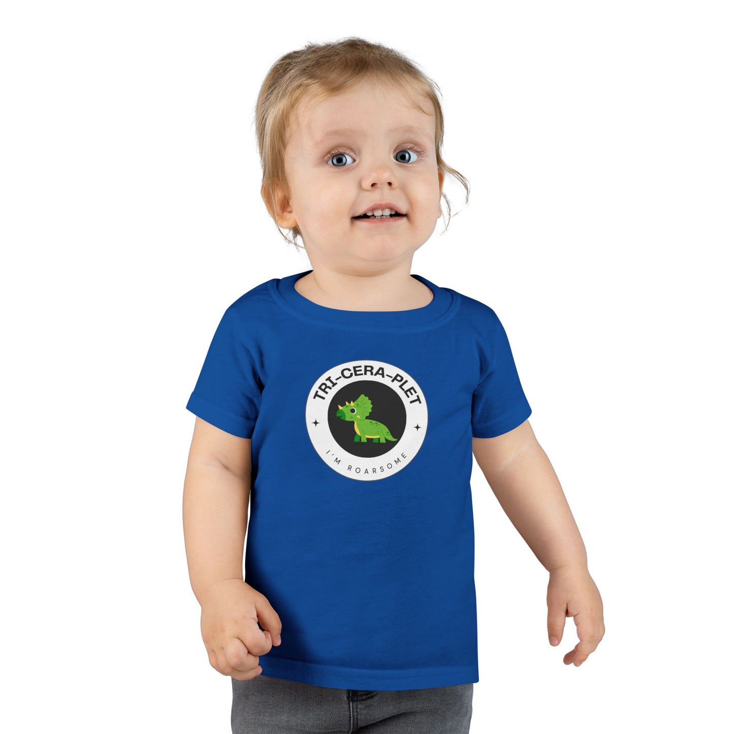 Tri-cera-plet: I'm Roarsome! Triplet Toddler Dinosaur T-shirt – (Ages 2-6 Years)