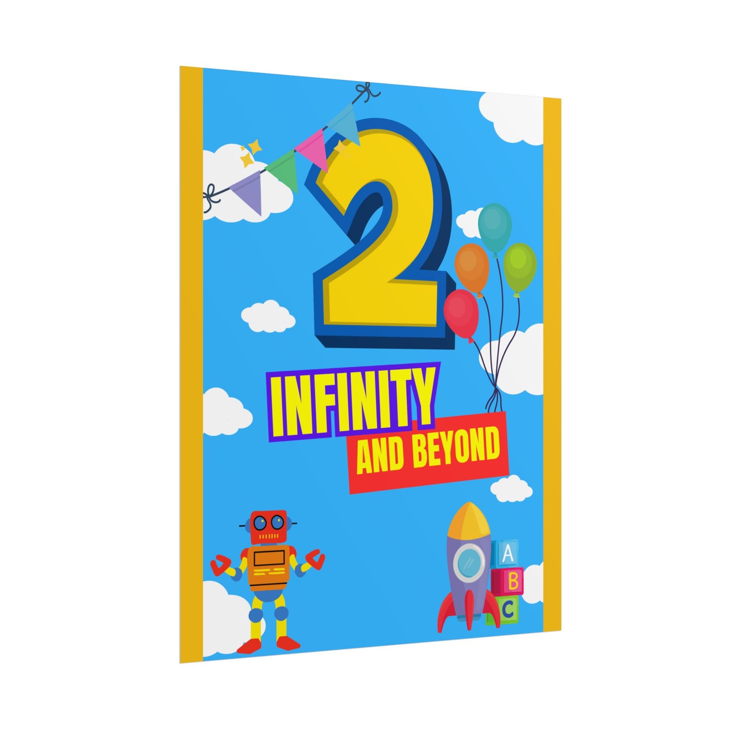 2nd Birthday Poster- 'to Infinity and Beyond' kids party theme decor