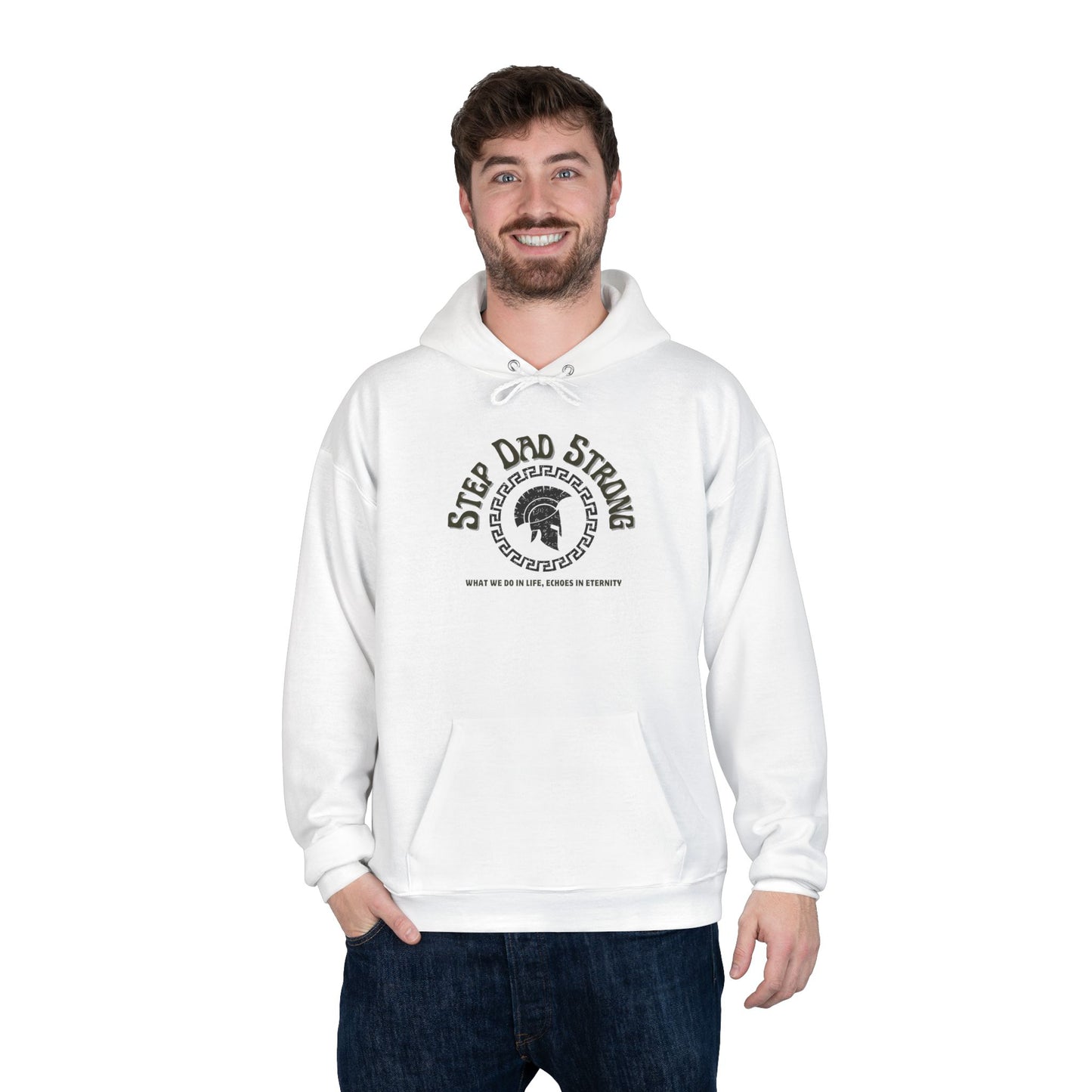 Step Dad Strong (Eco-Friendly) Pullover Hoodie, Gift for Step Dads, Comfortable Sweatshirt, Father's Day Gift, Casual Wear