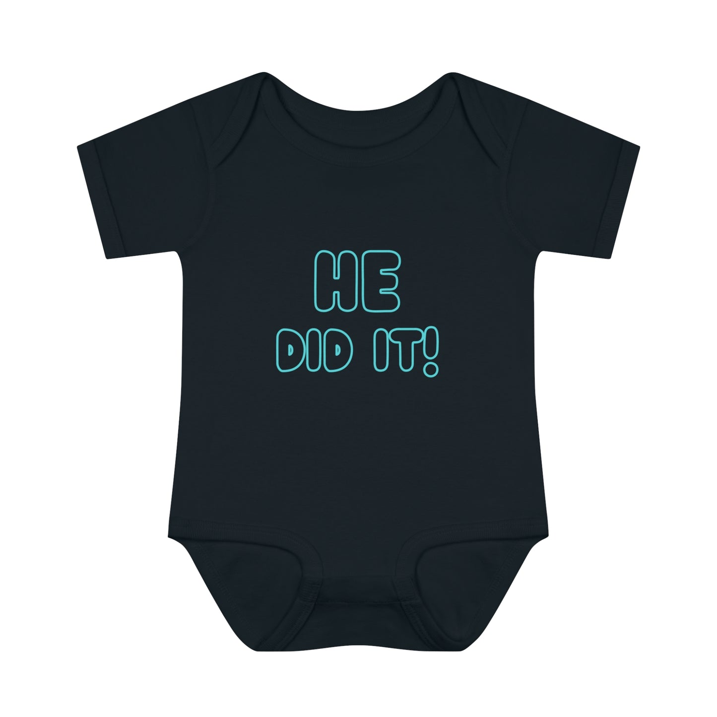 He Did It! No, He Did It! Funny Joke Set (2 Bodysuits) for Twin Boys