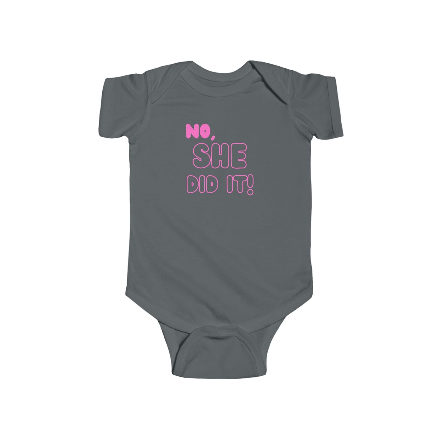 Twin Bodysuit – "No, She Did It!" – Fun Infant Outfit for New Parents