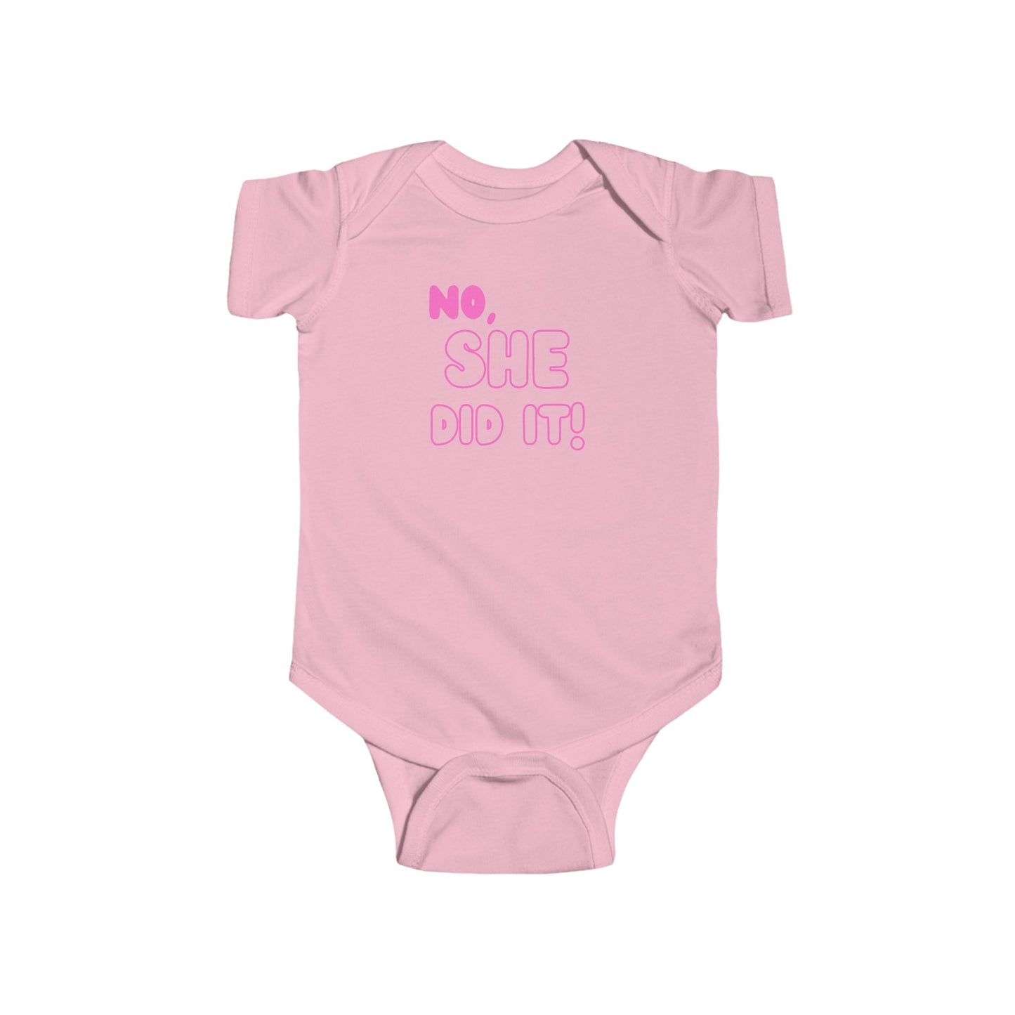 Twin Bodysuit – "No, She Did It!" – Fun Infant Outfit for New Parents