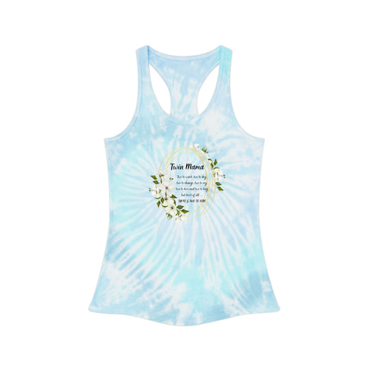 Tie Dye Racerback Tank Top - Perfect for Twin Moms, Summer Vibes