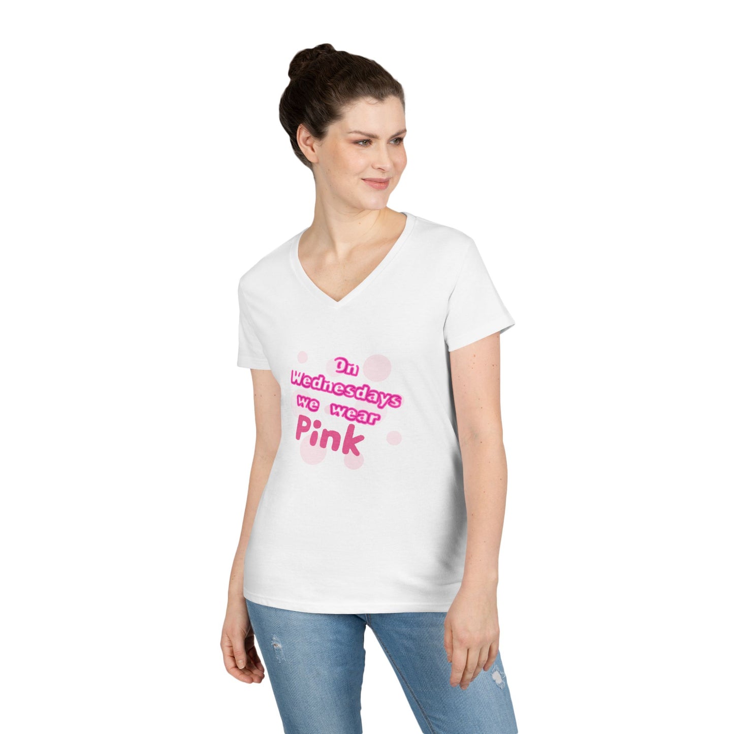 Mean Girls Inspired Ladies' V-Neck T-Shirt, Funny Pink Quote Tee, Mom and Me, Movie Memes Apparel, Birthday