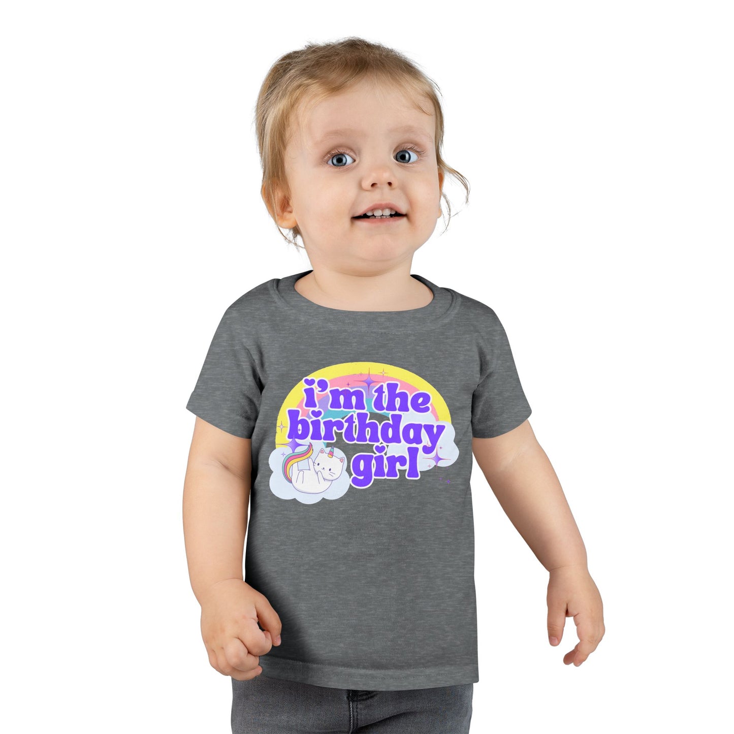 Toddler Birthday Girl T-Shirt with Unicorn Design
