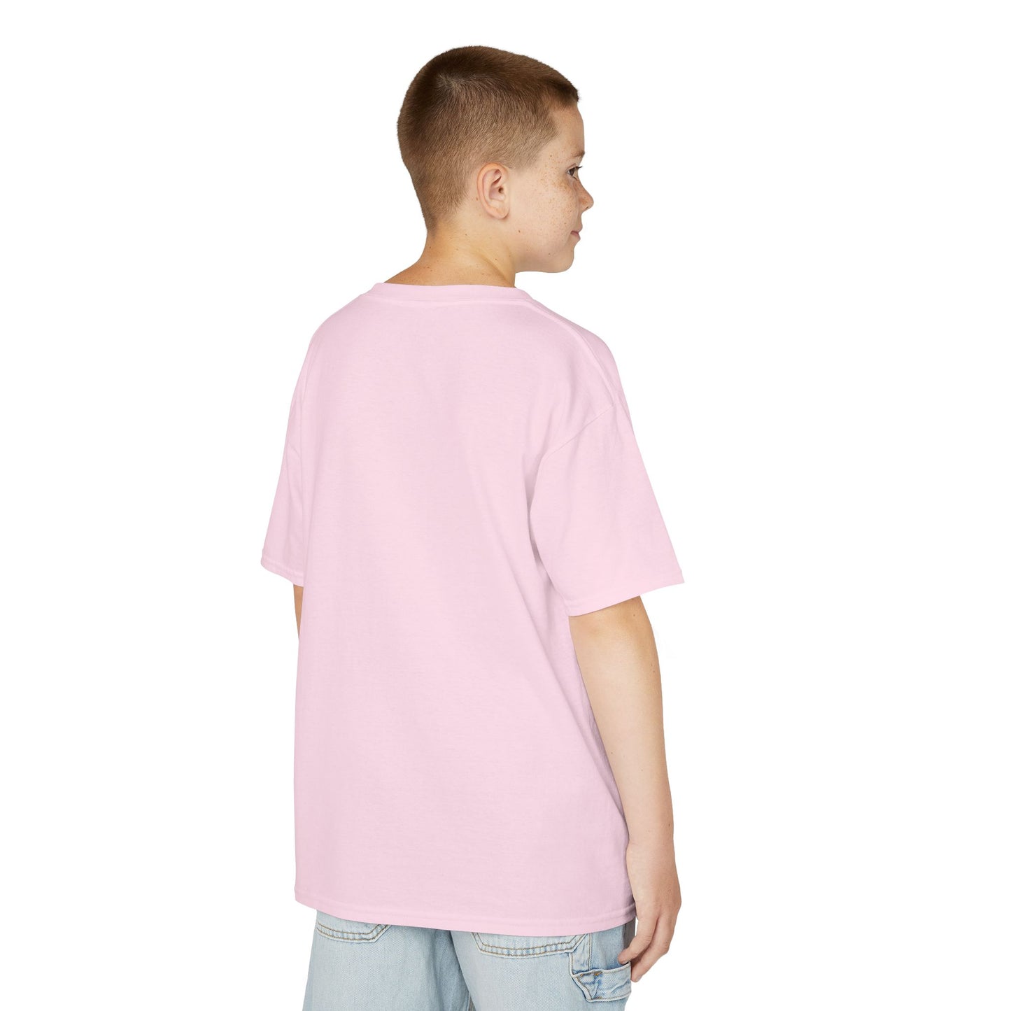 Just a Boy Who Loves Pink Kids Heavy Cotton Tee - Fun T-Shirt for Boys, Great for Birthdays and Celebrations