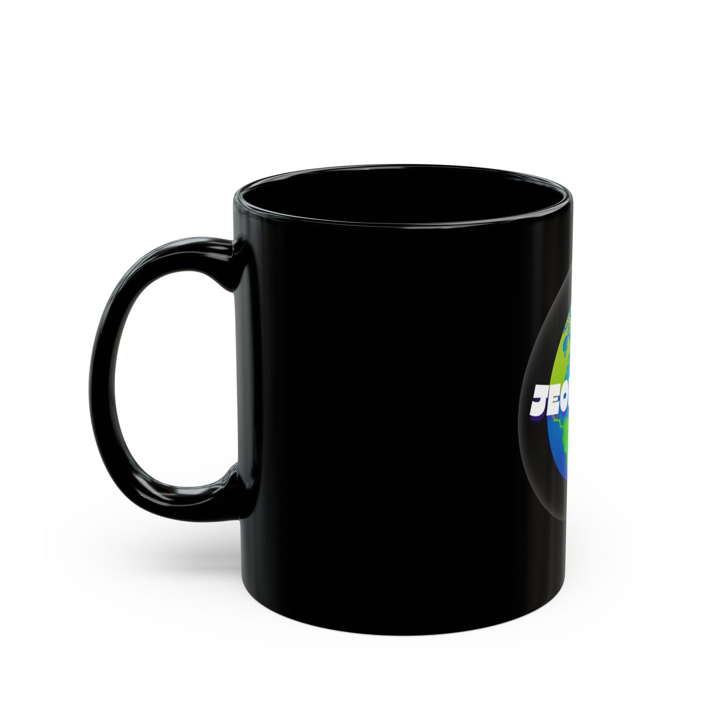 Jeopardy! Themed Black Coffee Mug - Trivia Lover Gift