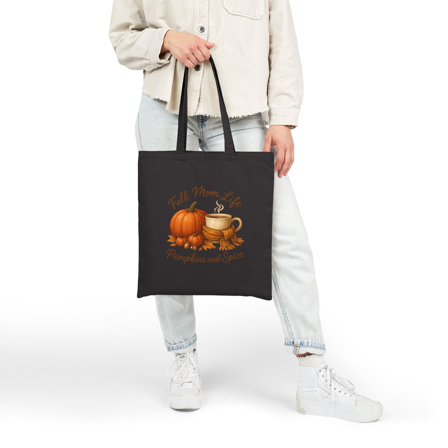 Fall Mom Cotton Canvas Tote Bag