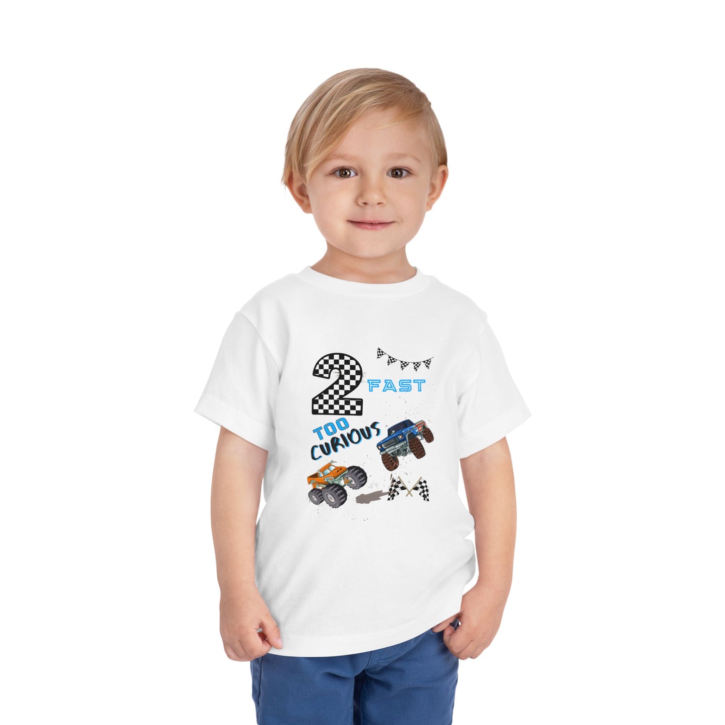 2nd Birthday – 'Too Fast, Too Curious' 2 Year old Party Racing Truck Design
