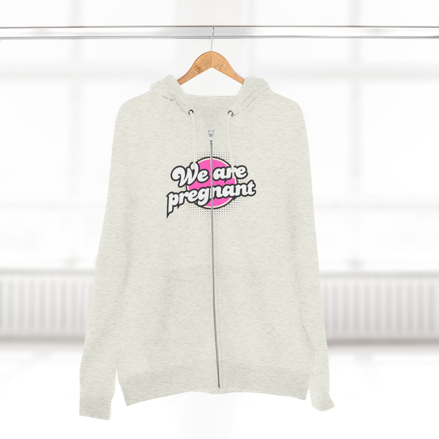 We Are Pregnant - Pink Unisex Zip Hoodie, Pregnancy Gift, Maternity Style, Expecting Parent Apparel, Baby Announcement Clothing