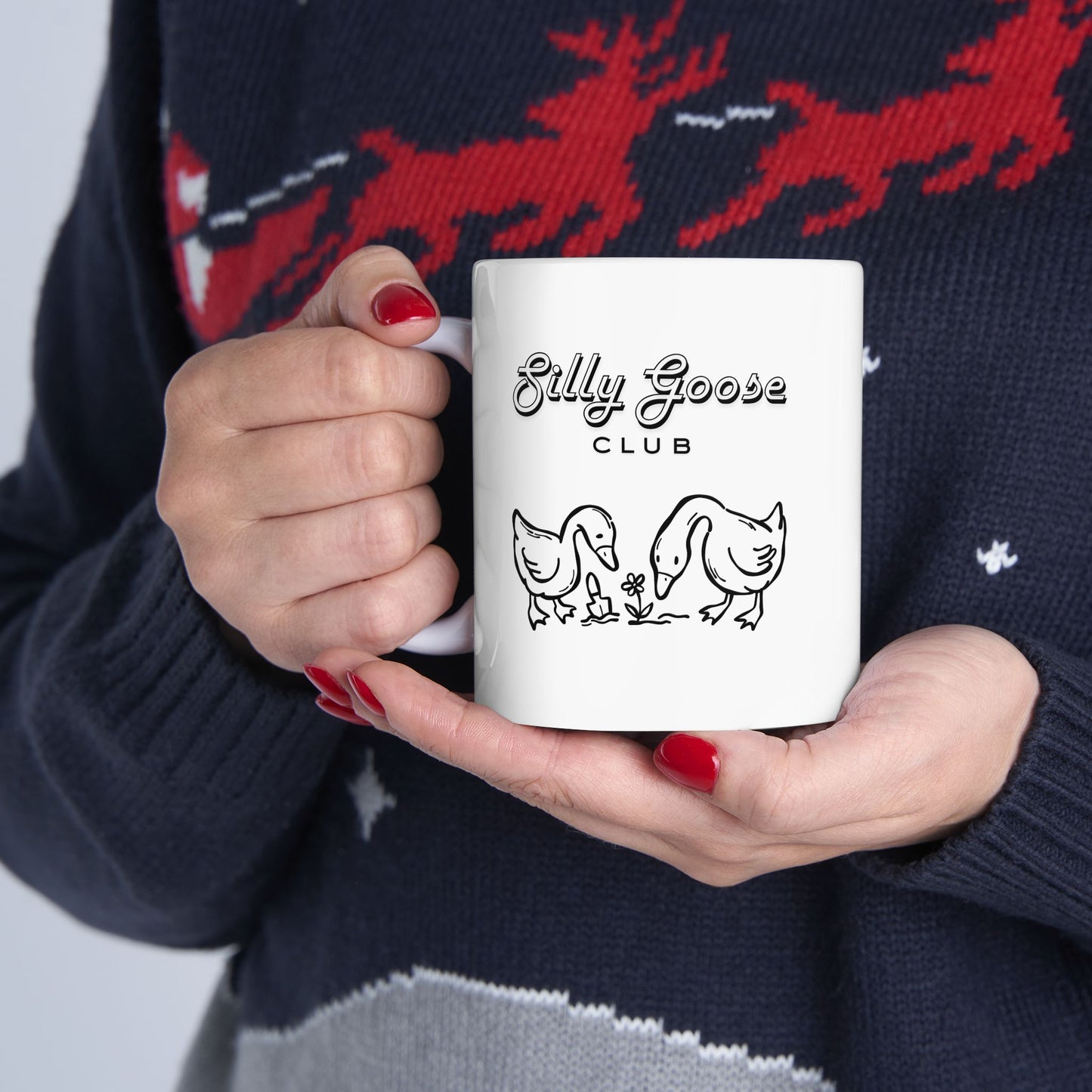 Silly Goose Mug — Cute Hand-Drawn Geese- Gift
