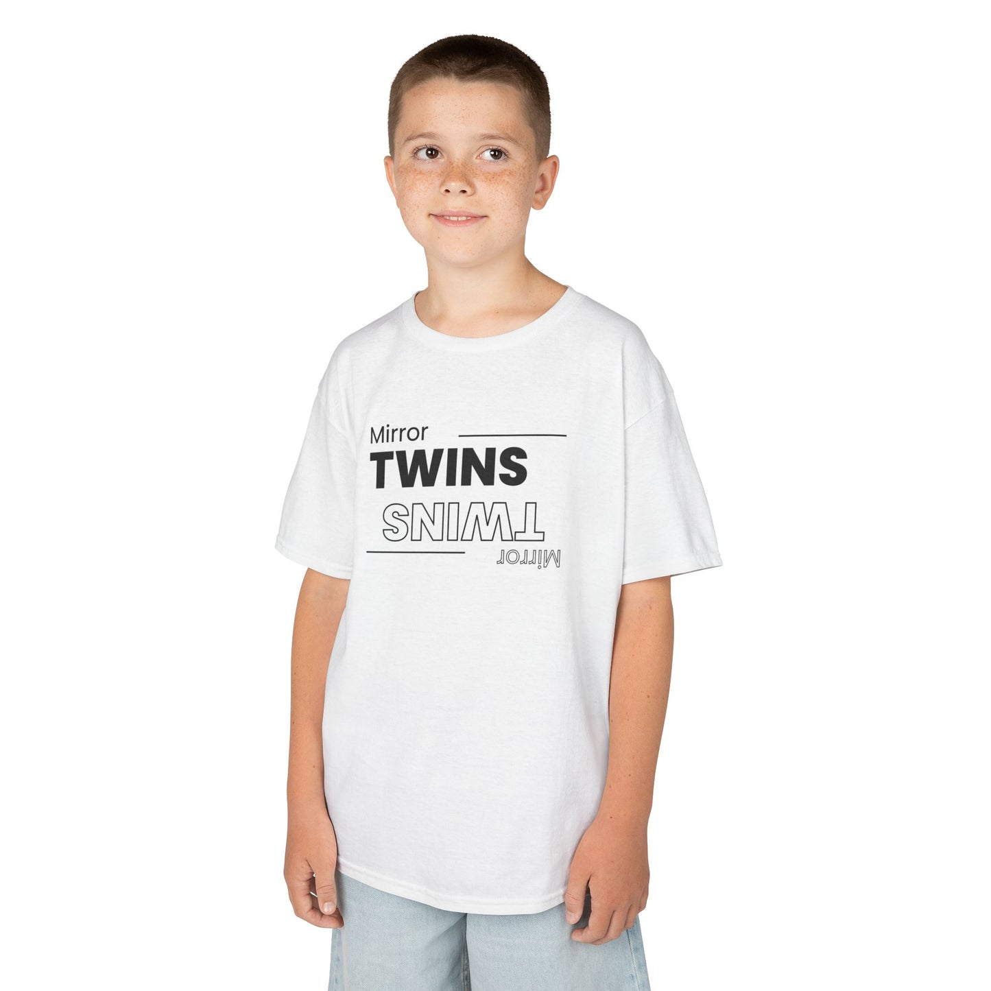 Mirror Twins Kids T-Shirt - Fun Mirror Design for Siblings