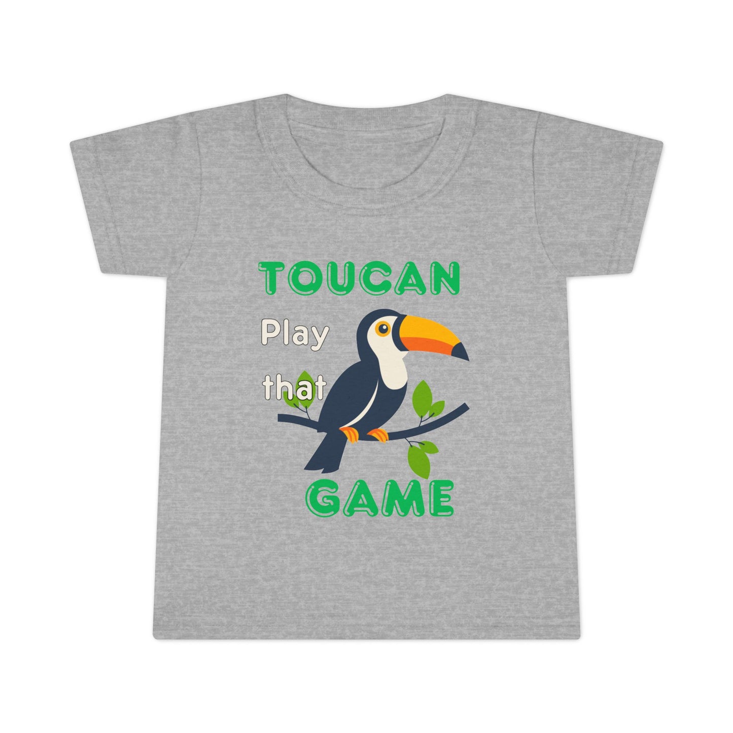Twin Toddler T-Shirt - "Toucan Play That Game" - Fun Gray Tee for Kids