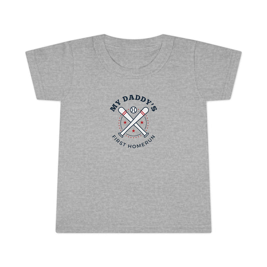 Family Matching-Baseball-"My Daddy's First Home Run" Toddler T-Shirt - Ages 2-6 Years)