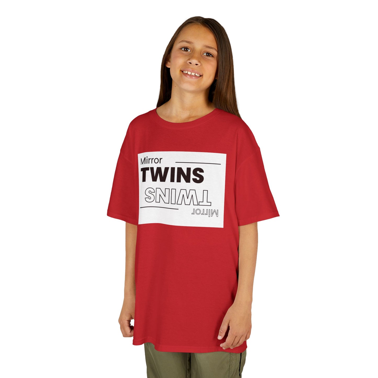 Mirror Twins Kids T-Shirt - Fun Mirror Design for Siblings