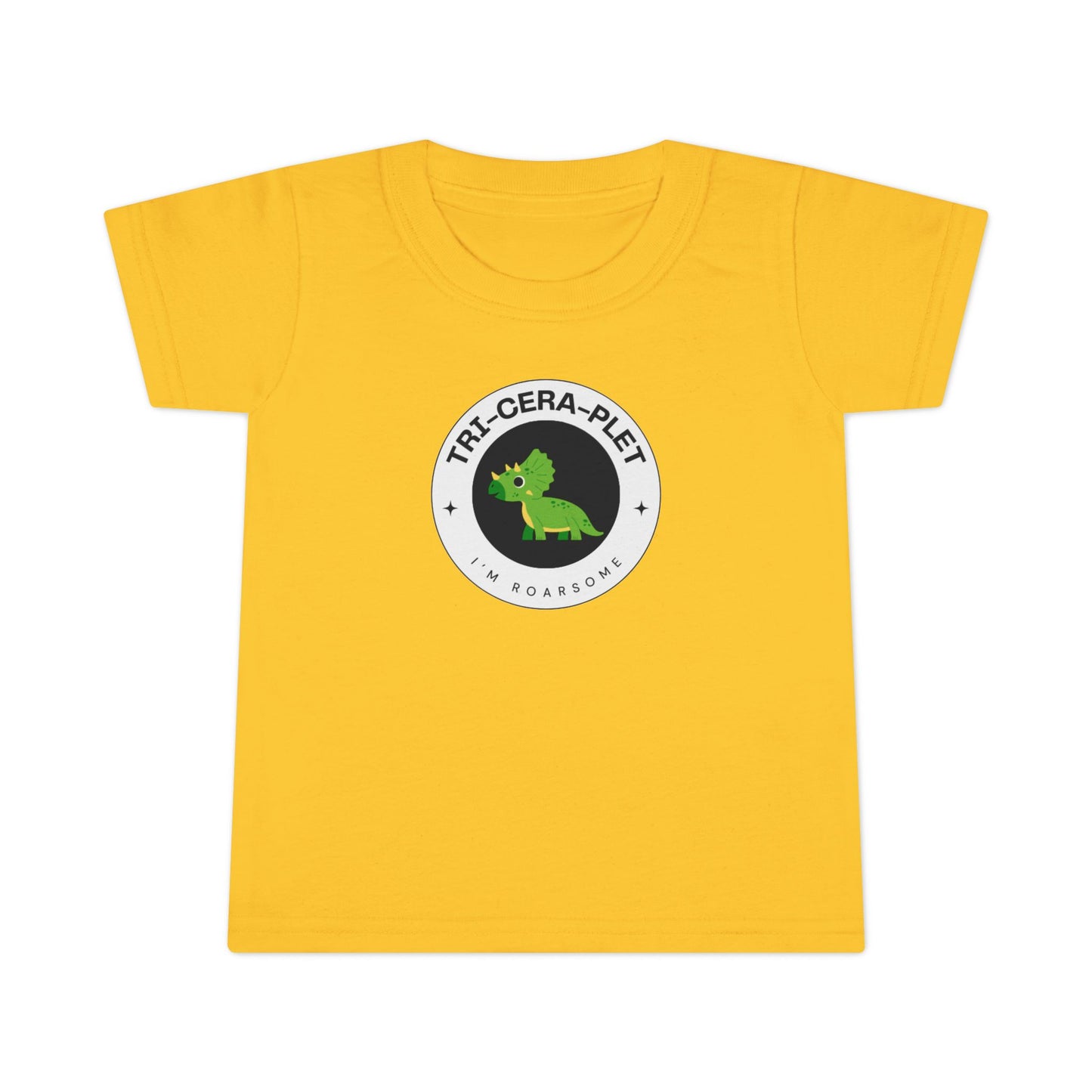 Tri-cera-plet: I'm Roarsome! Triplet Toddler Dinosaur T-shirt – (Ages 2-6 Years)