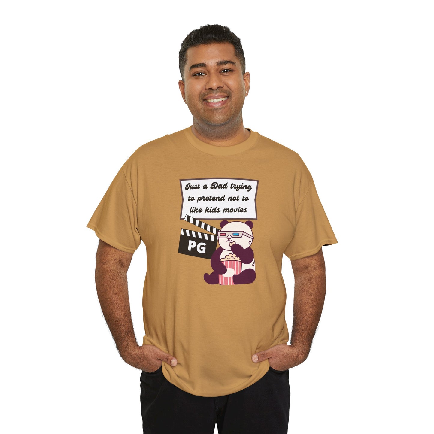 Funny Dad Tee - "Just a Dad Trying to Pretend Not to Like Kids Movies" Unisex Heavy Cotton Shirt