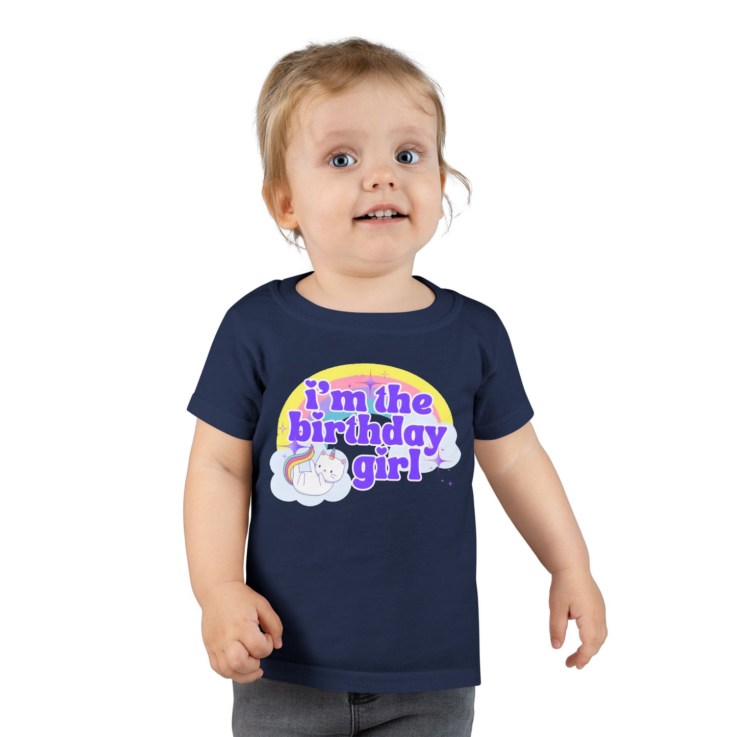 Toddler Birthday Girl T-Shirt with Unicorn Design