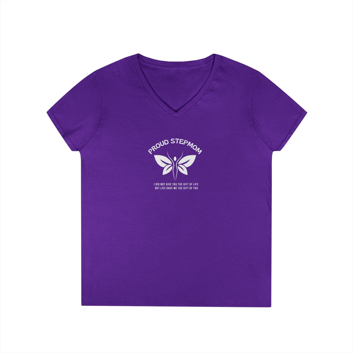 "Proud Stepmom"- V-Neck T-Shirt - Cute Gift for Stepmoms