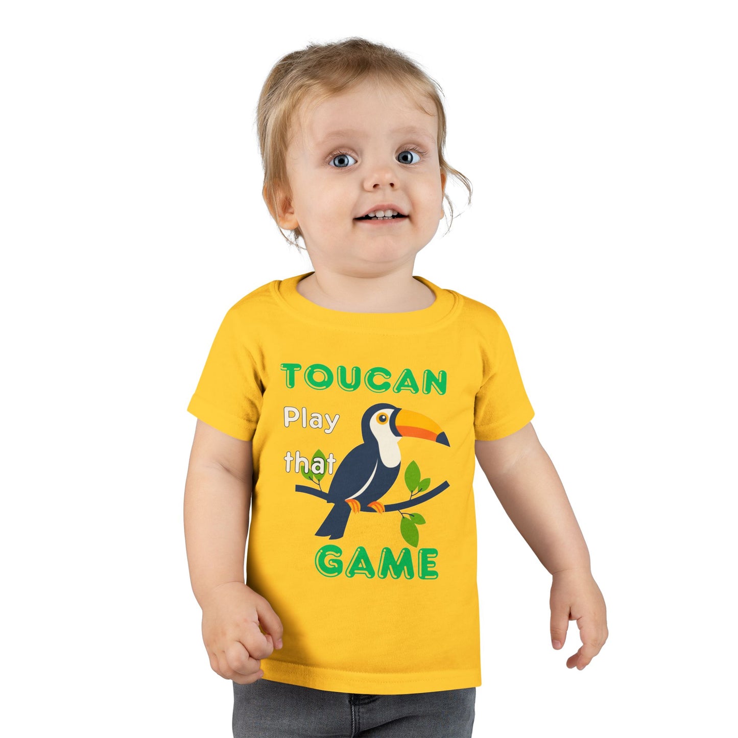 Twin Toddler T-Shirt - "Toucan Play That Game" - Fun Gray Tee for Kids