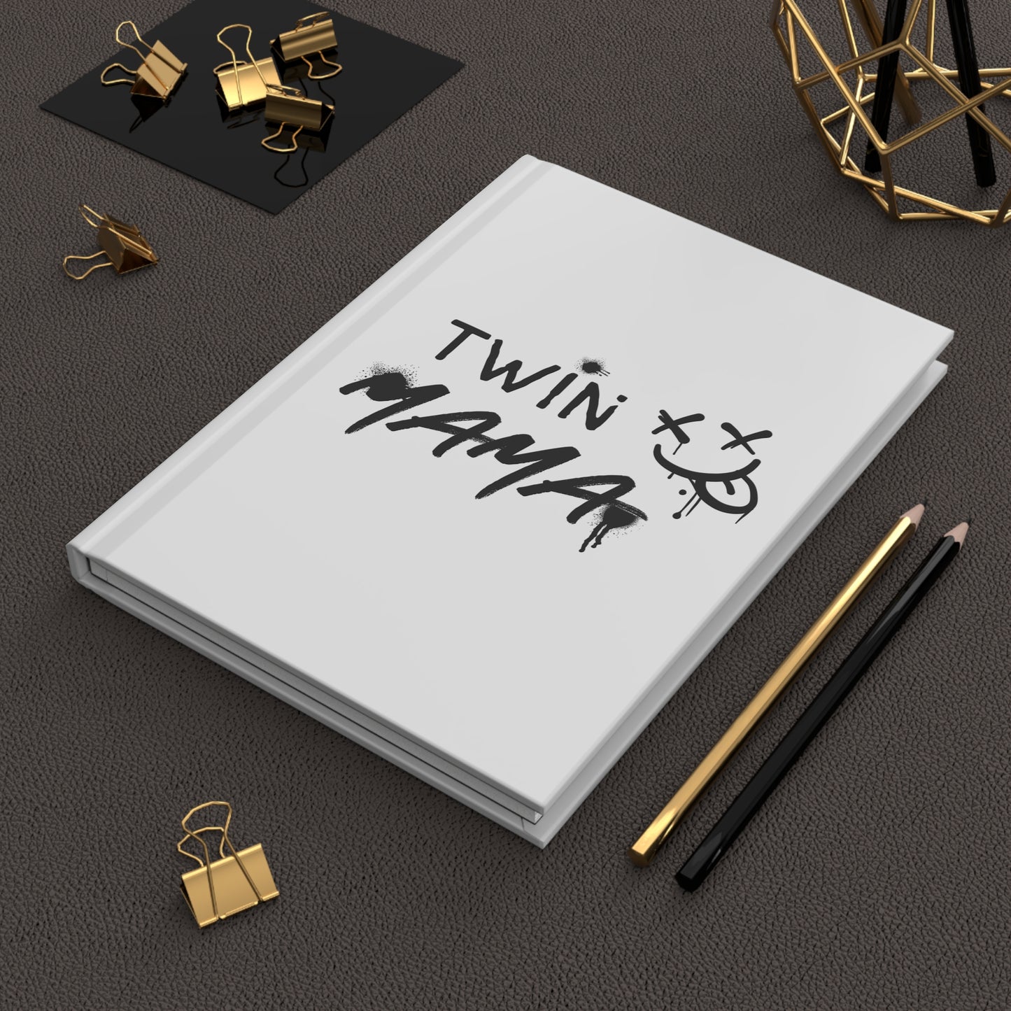 Twin Mama Hardcover Journal — Trendy Graffiti Mom Notebook for Twin Mothers
