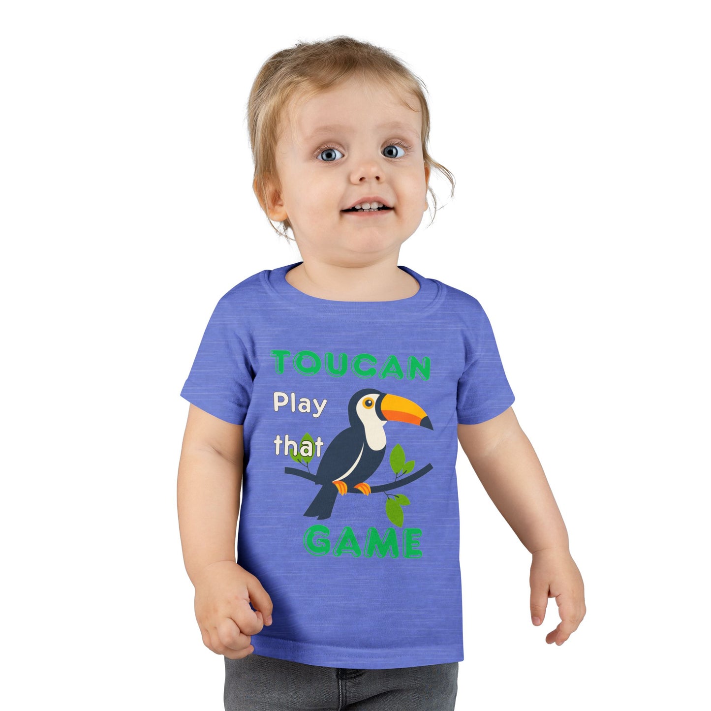 Twin Toddler T-Shirt - "Toucan Play That Game" - Fun Gray Tee for Kids