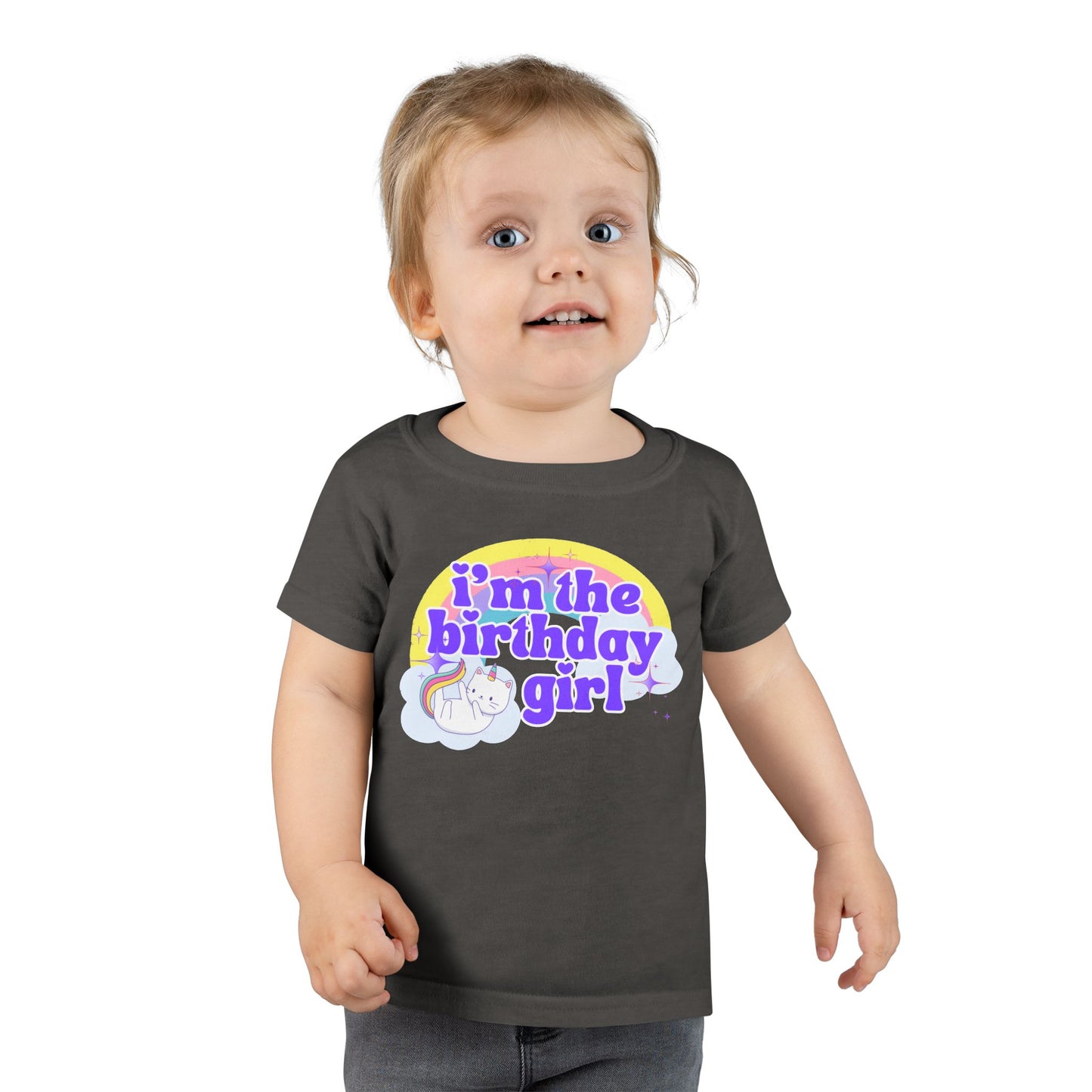 Toddler Birthday Girl T-Shirt with Unicorn Design