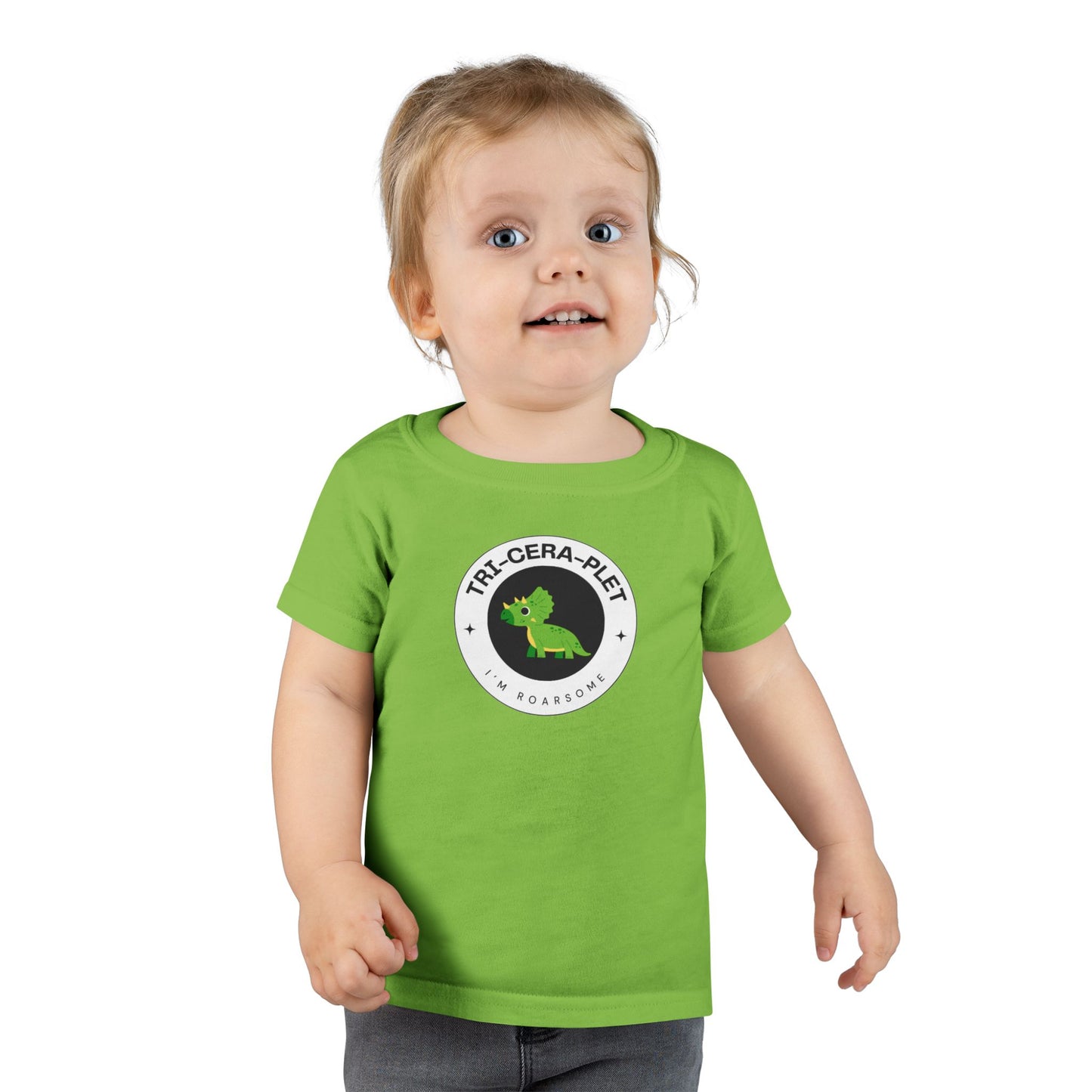 Tri-cera-plet: I'm Roarsome! Triplet Toddler Dinosaur T-shirt – (Ages 2-6 Years)