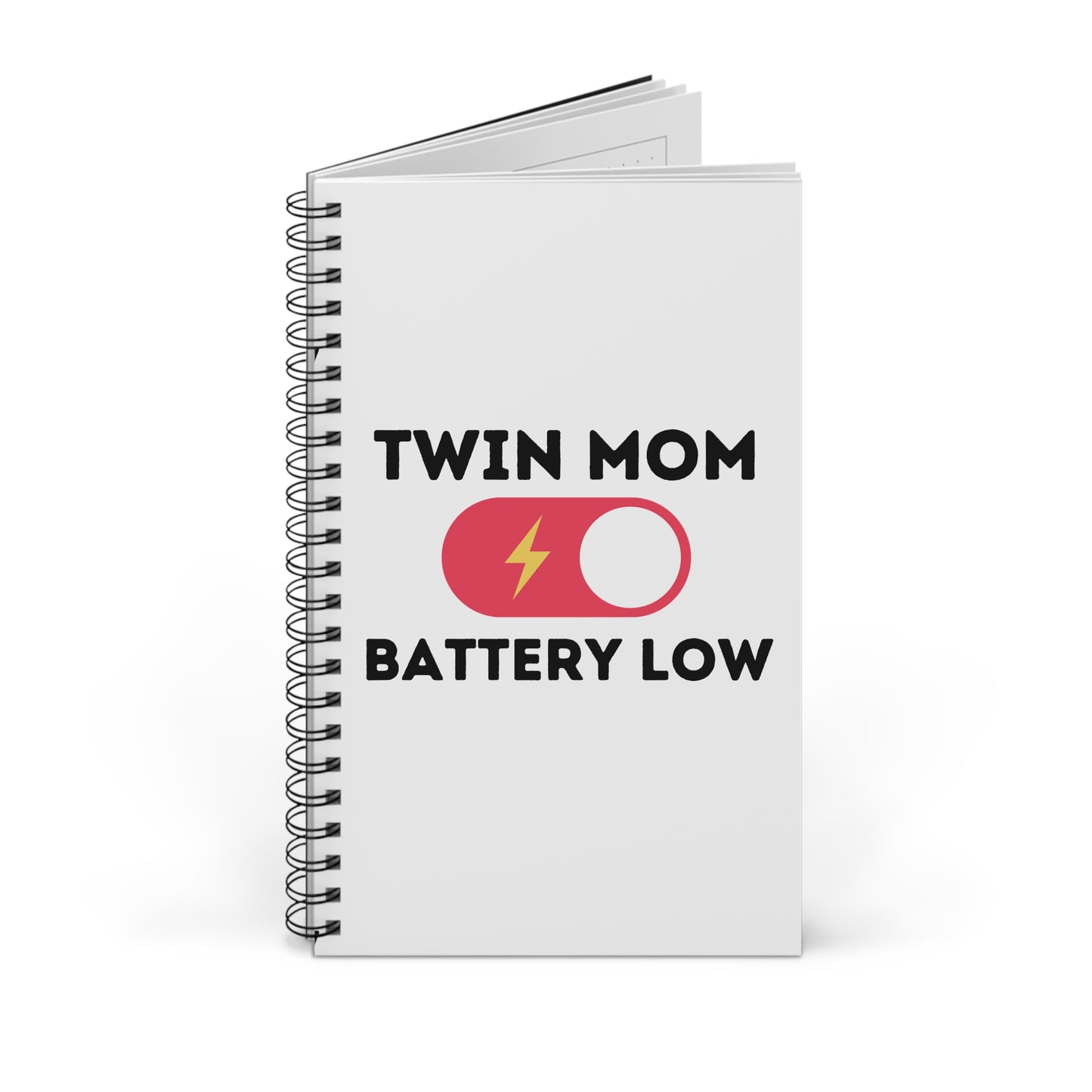 Twin Mom Battery Low Spiral Journal - Perfect Gift for Mothers, Ideal for Journaling and Note-taking