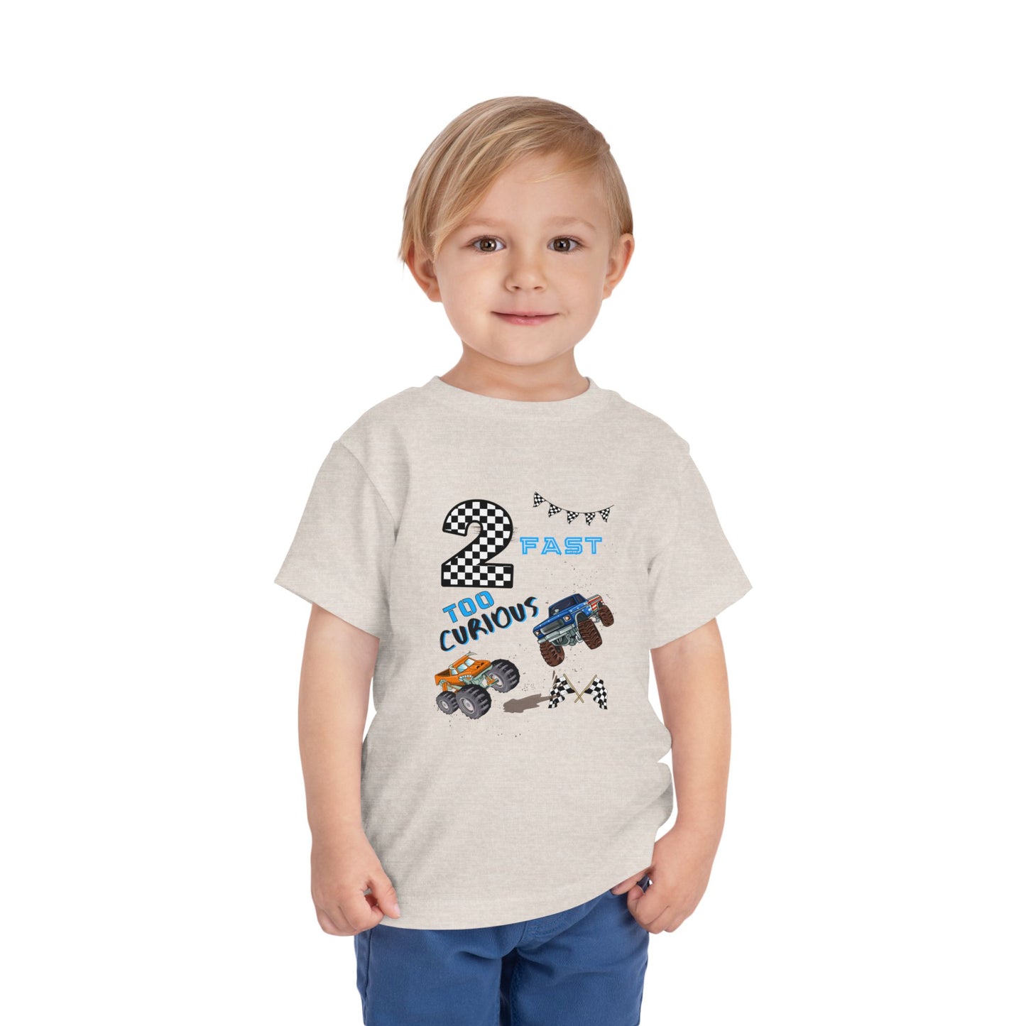 2nd Birthday – 'Too Fast, Too Curious' 2 Year old Party Racing Truck Design