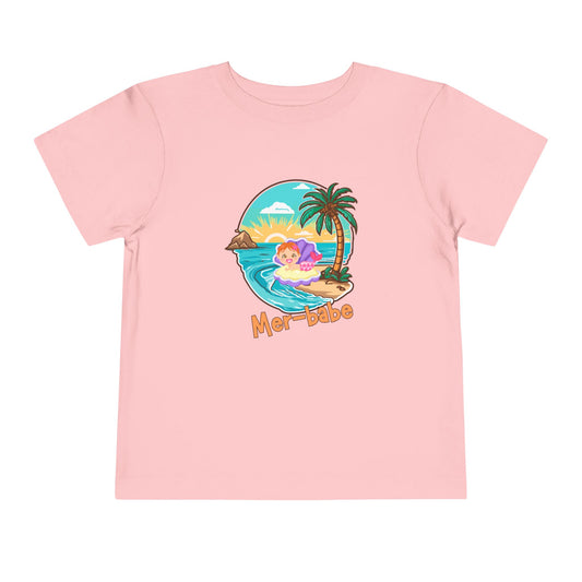 Mer-Babe- Mermaid Toddler Tee - Cute Beach Vibes for Little Ones