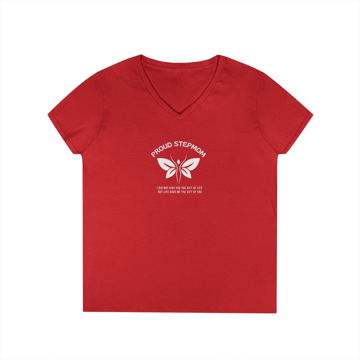 "Proud Stepmom"- V-Neck T-Shirt - Cute Gift for Stepmoms