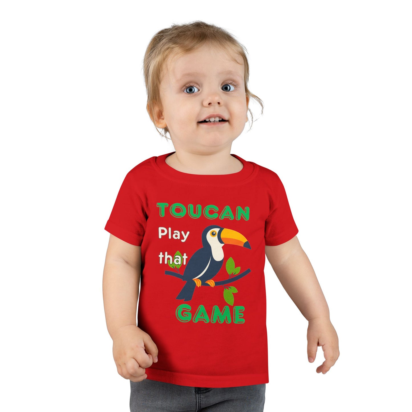 Twin Toddler T-Shirt - "Toucan Play That Game" - Fun Gray Tee for Kids