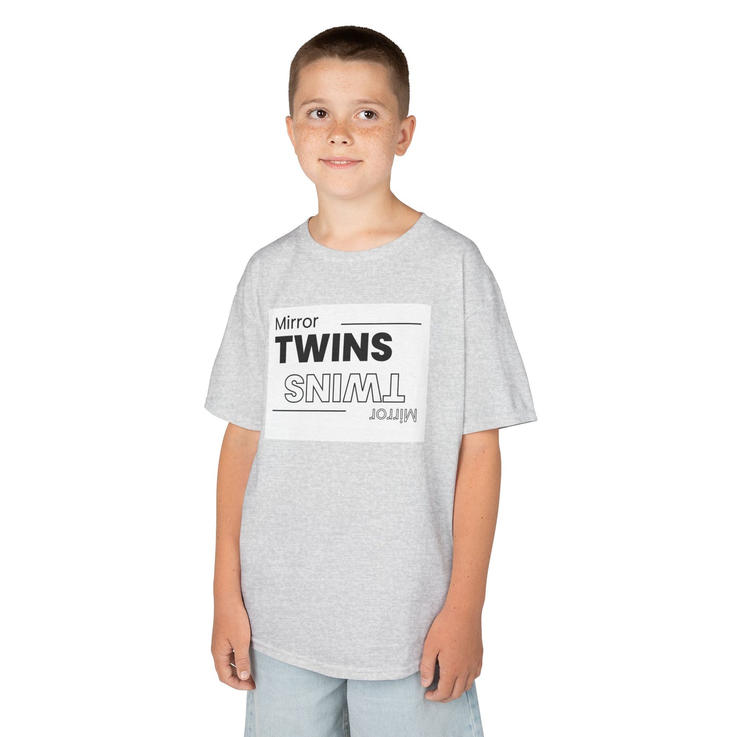 Mirror Twins Kids T-Shirt - Fun Mirror Design for Siblings