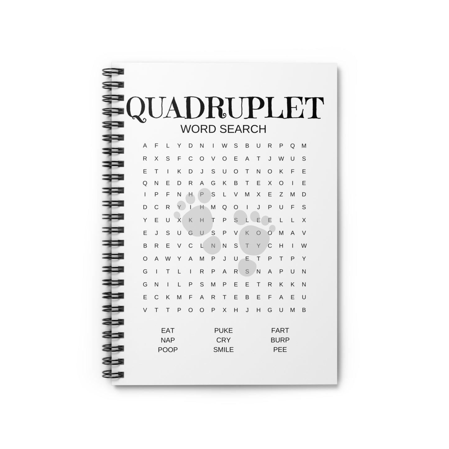 Quadruplet Funny Word Search Spiral Notebook - Ruled Lined