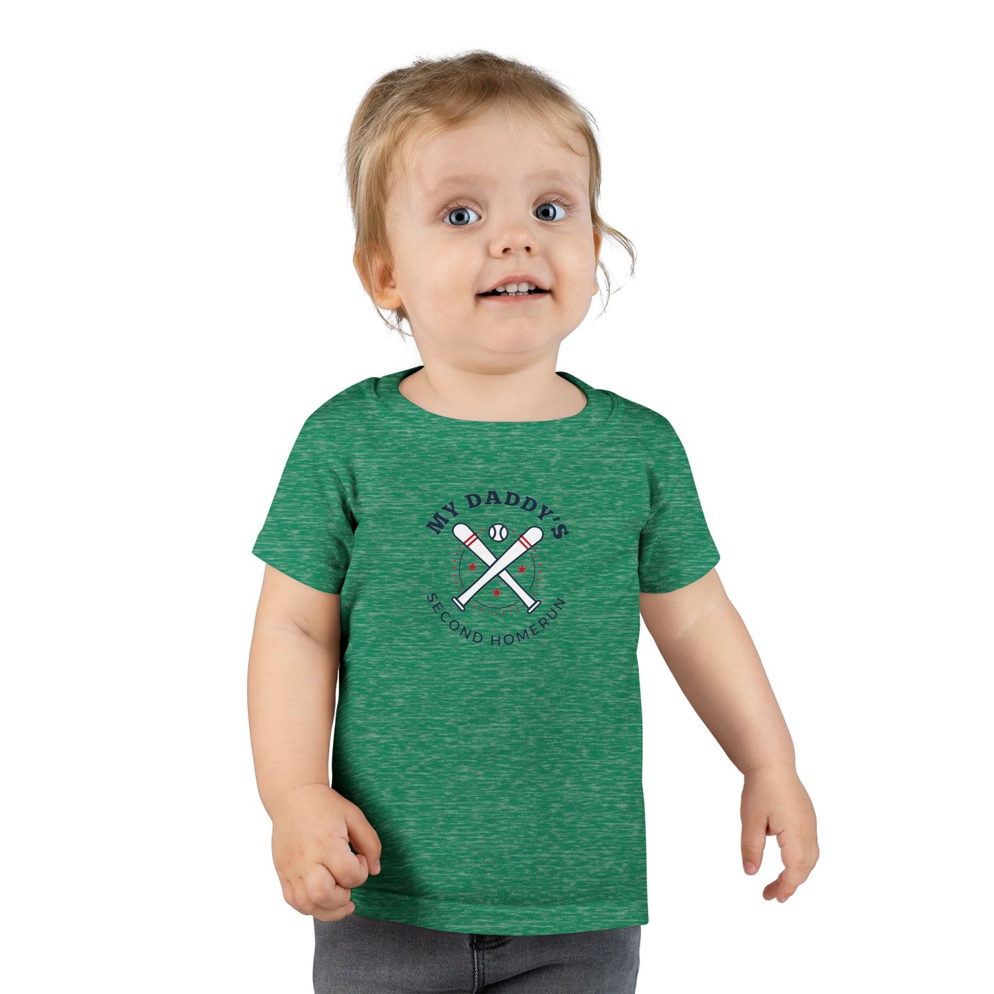 My Daddy's Second Home Run Toddler T-Shirt - Cute Baseball Tee for Father's Day & Sports Events