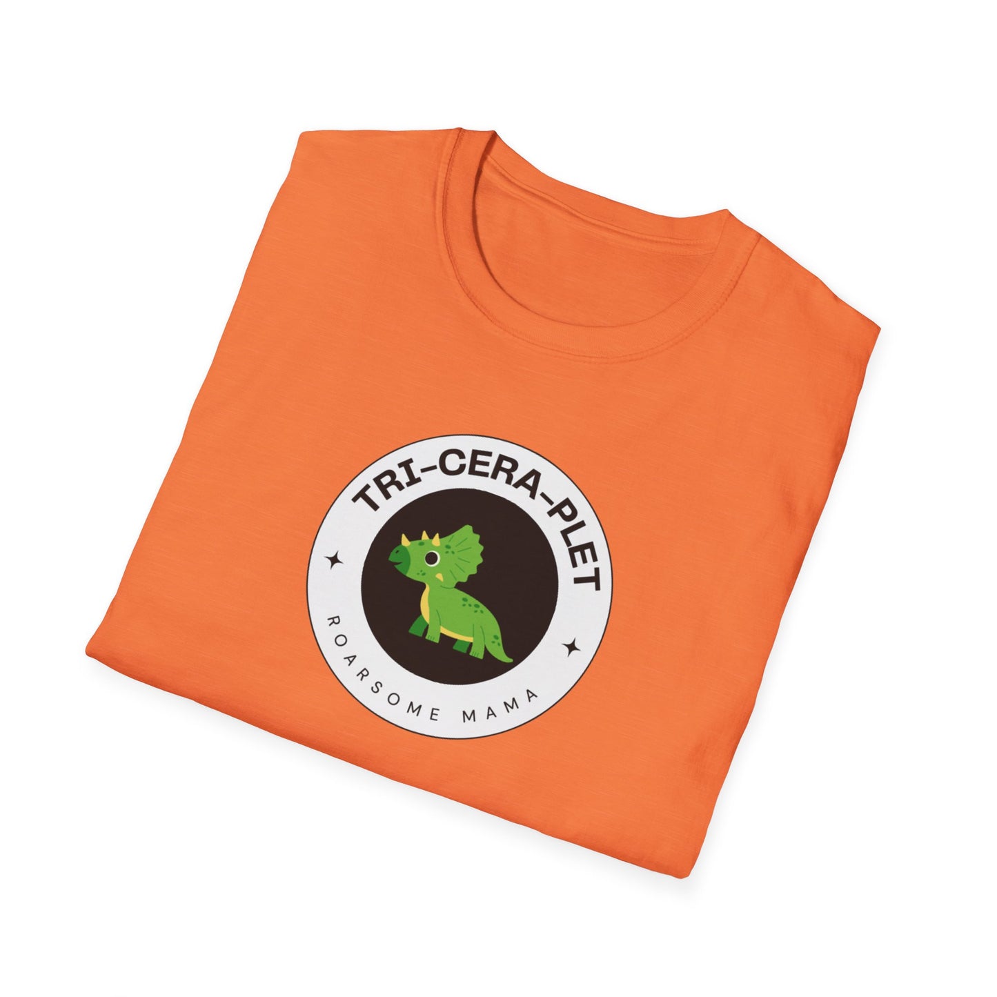 Tri-Cera-Plet-Roarsome Mama- T-Shirt - for Triplet Mamas and Dinosaur Lovers
