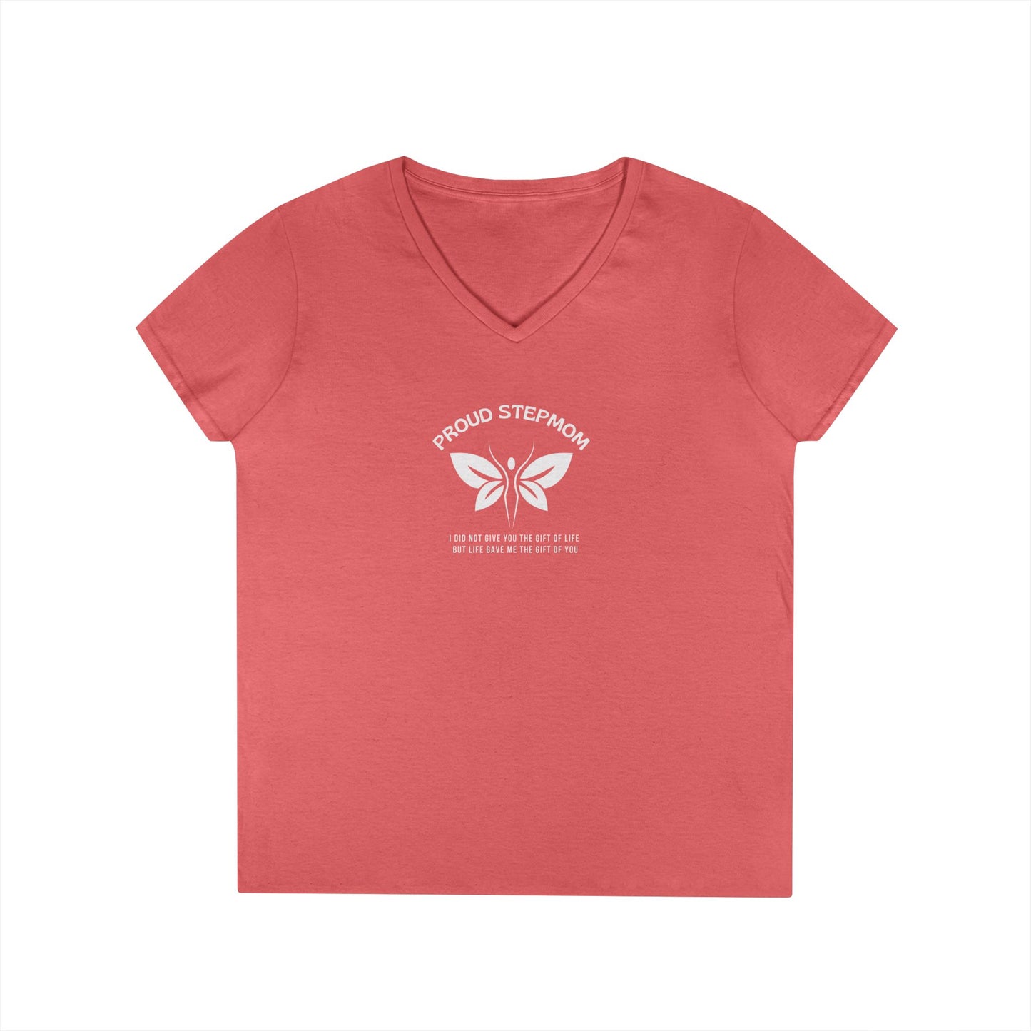 "Proud Stepmom"- V-Neck T-Shirt - Cute Gift for Stepmoms
