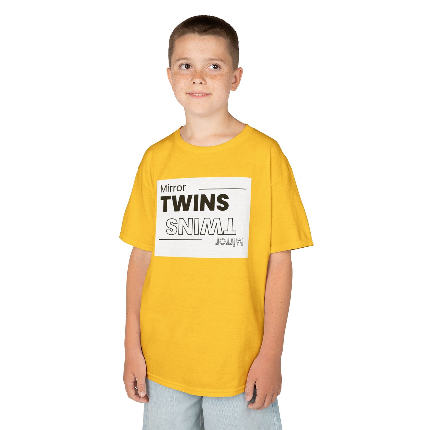 Mirror Twins Kids T-Shirt - Fun Mirror Design for Siblings