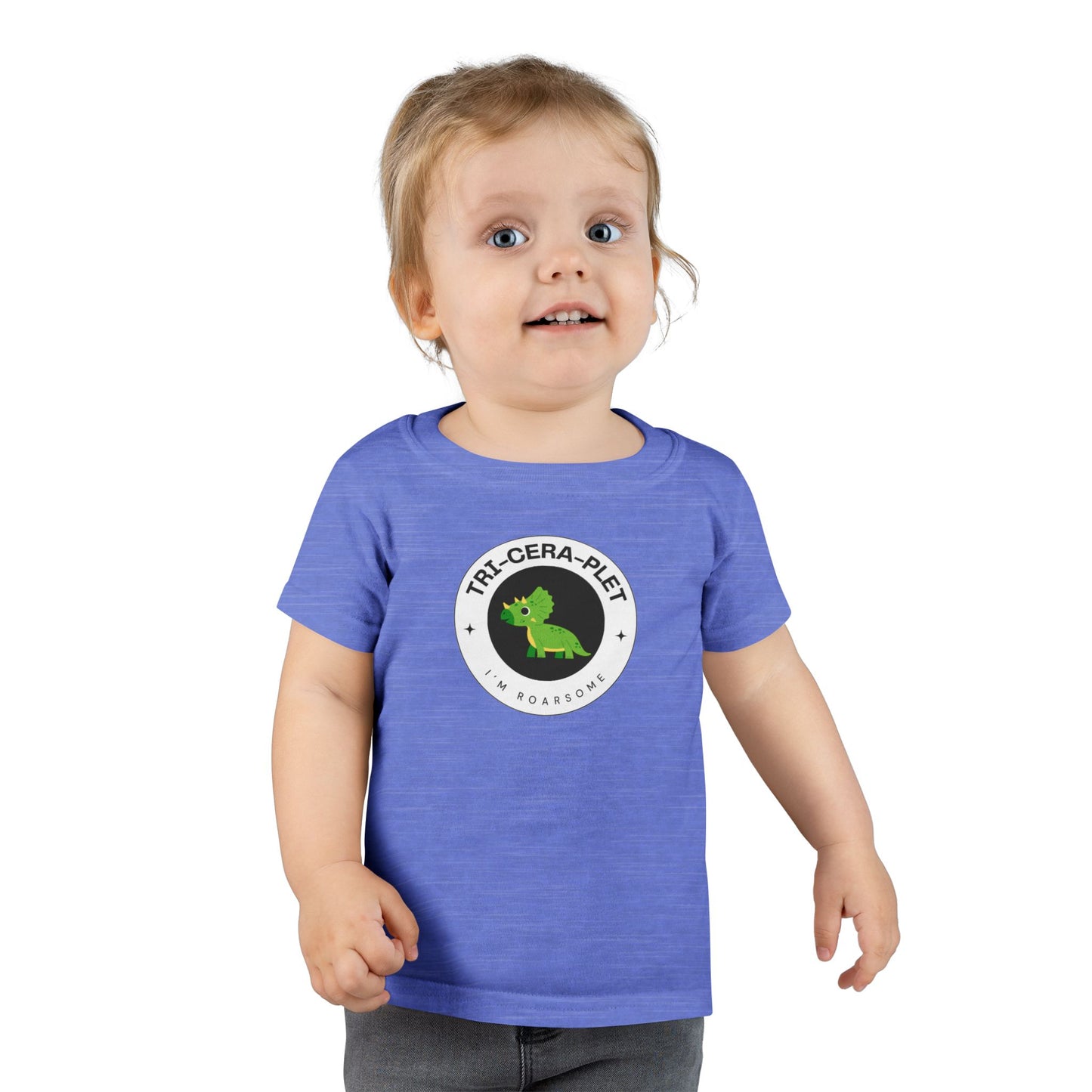 Tri-cera-plet: I'm Roarsome! Triplet Toddler Dinosaur T-shirt – (Ages 2-6 Years)