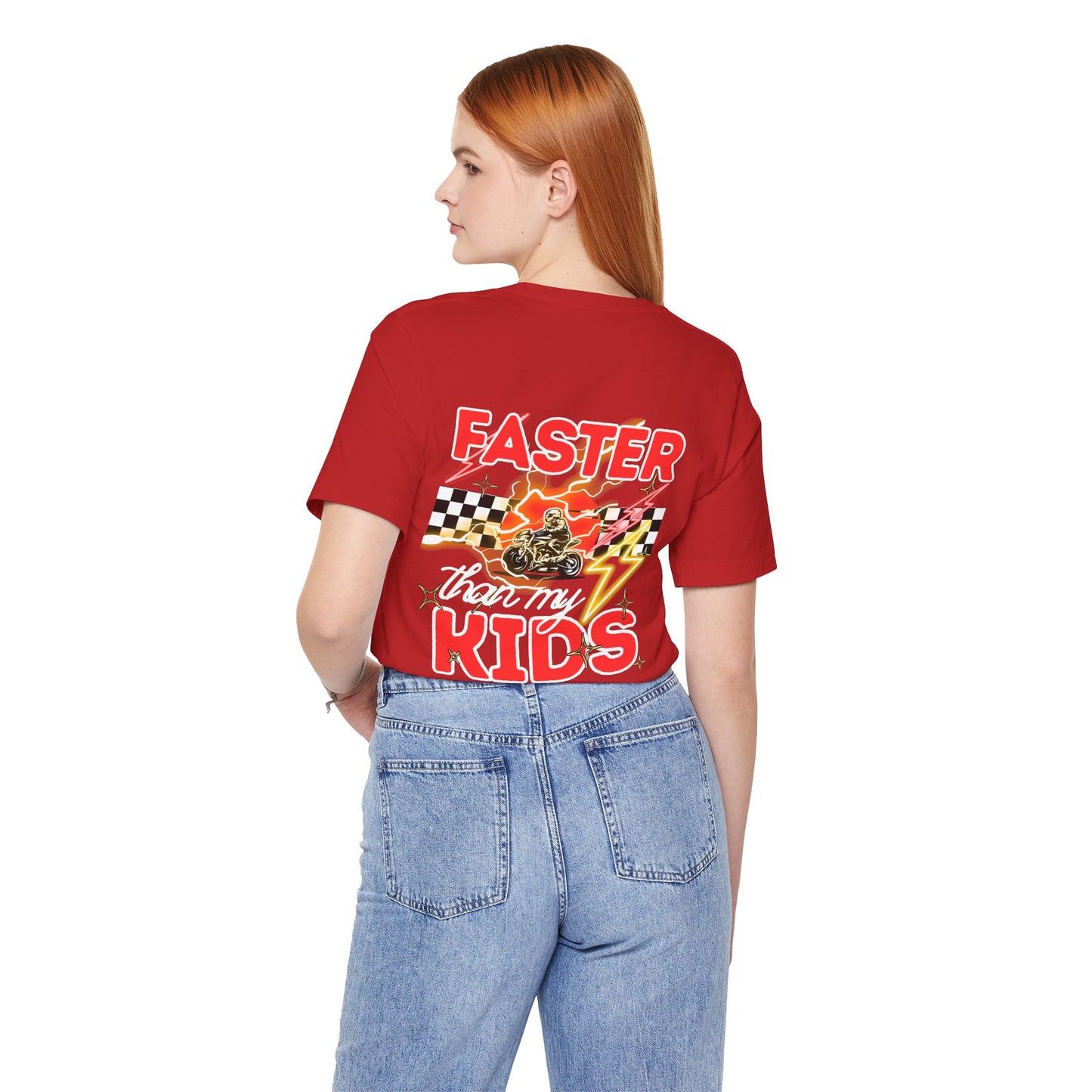 Faster Than My Kids Racing Tee — Motorcycle Retro Graphic Shirt