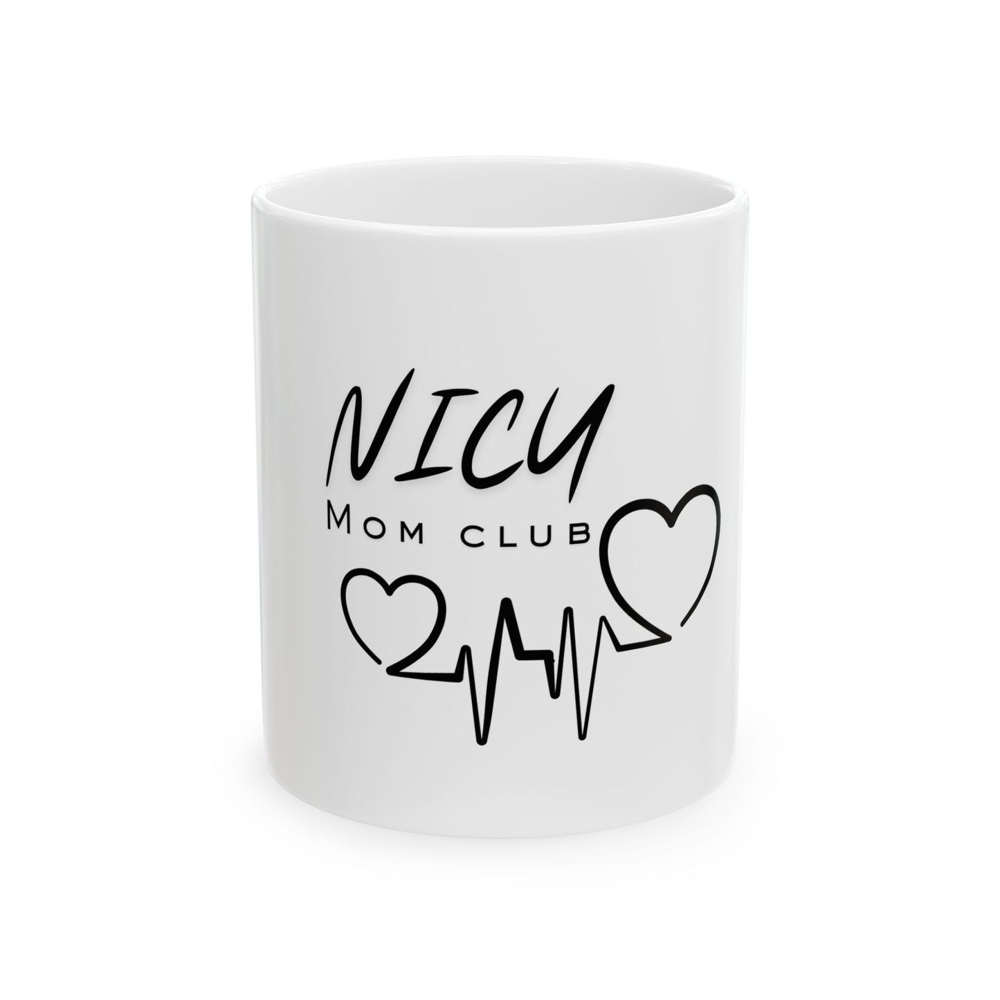NICU Mom Club Hospital Gift Mug (Insert own Coffee) Heartbeat Design