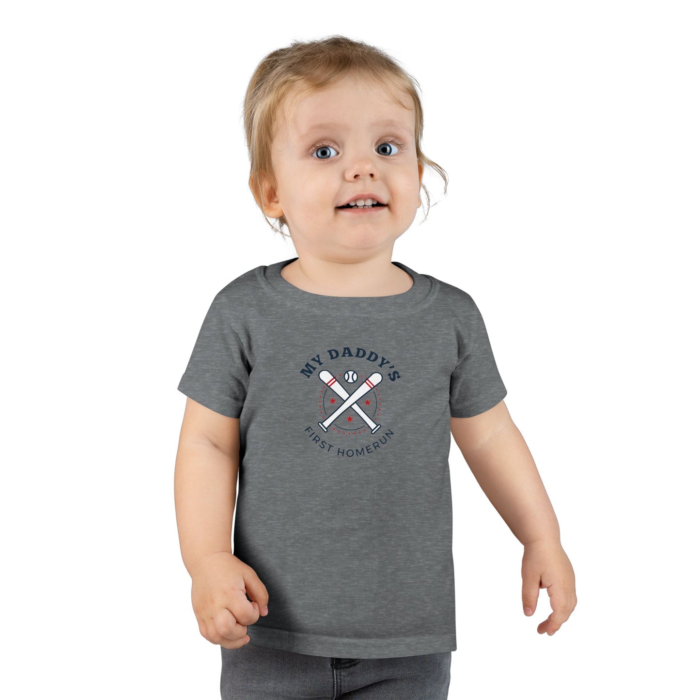 Family Matching-Baseball-"My Daddy's First Home Run" Toddler T-Shirt - Ages 2-6 Years)