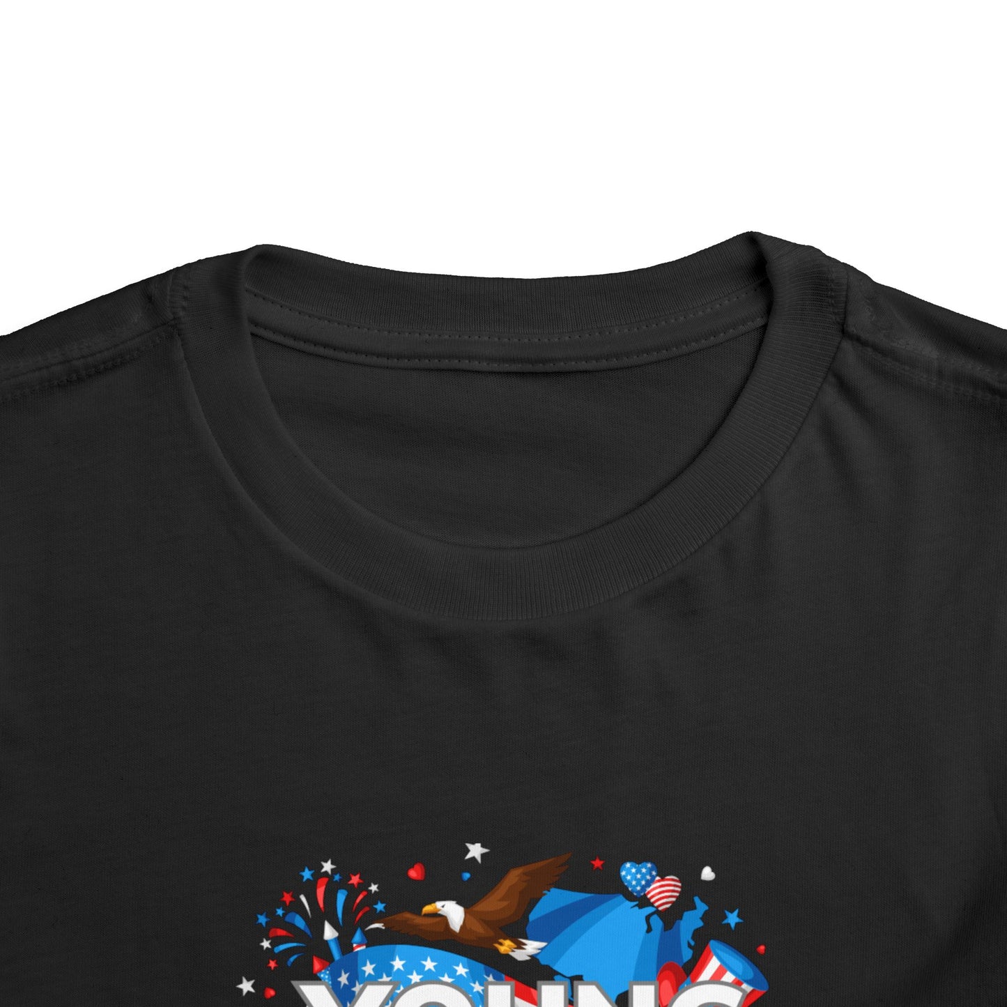 3rd Birthday- "Young and Free" USA Toddler Tee – Cute Kids' Unisex Shirt with Patriotic Design